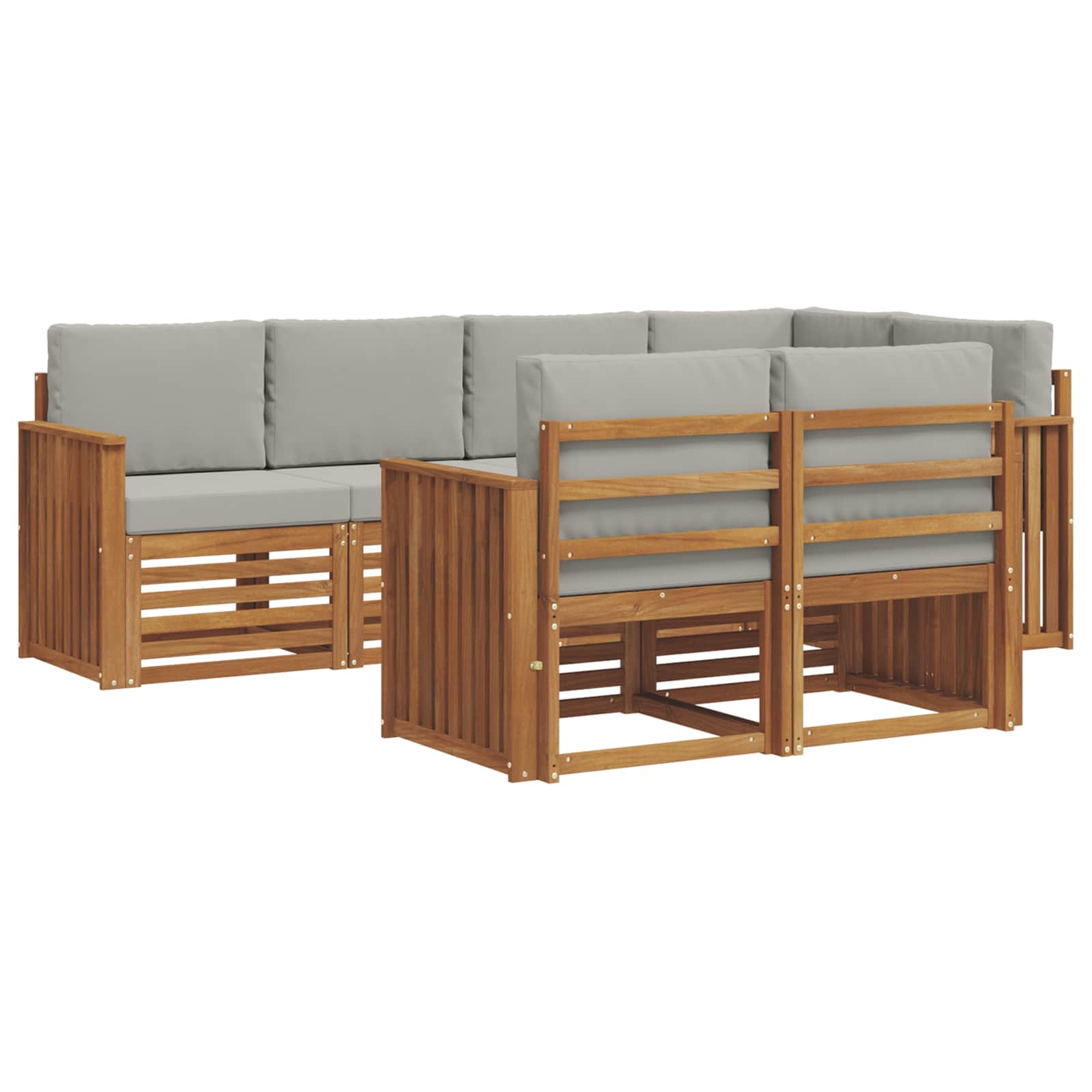 Ensemble de canapé d'angle 7 pcs Gris Naturel et Clair