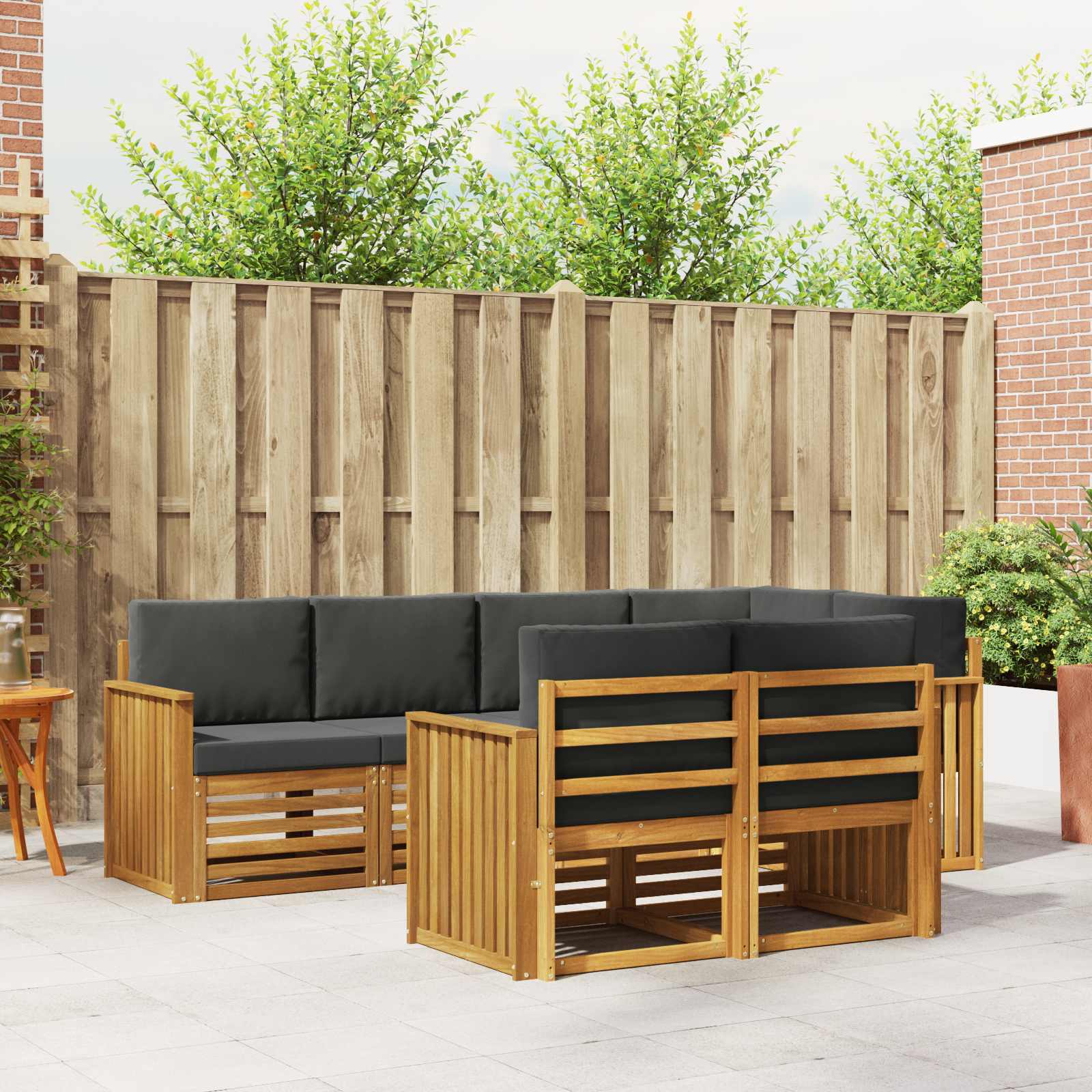 Ensemble de canapé d'angle 7 pcs Naturel et Anthracite - XIOS