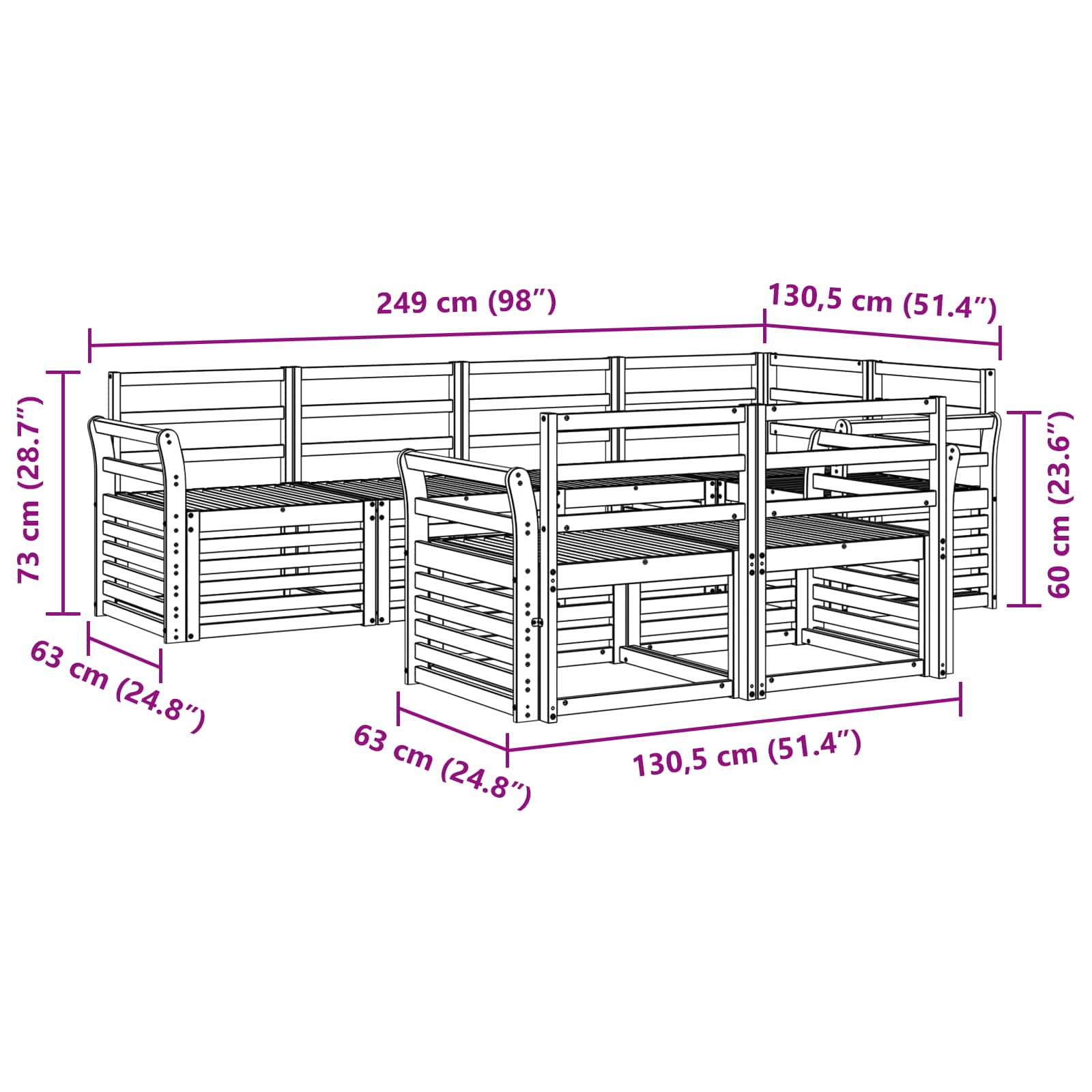 Ensemble de canapé d'angle 7 pcs Naturel - XIOS