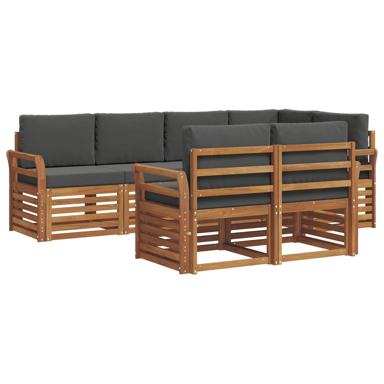 Ensemble de canapé d'angle 7 pcs Naturel et Anthracite - XIOS