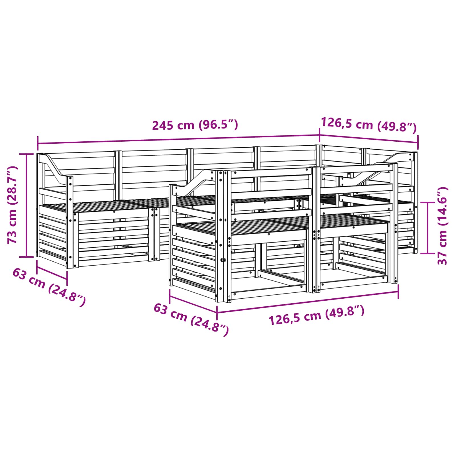 Ensemble de canapé d'angle 7 pcs Naturel - XIOS
