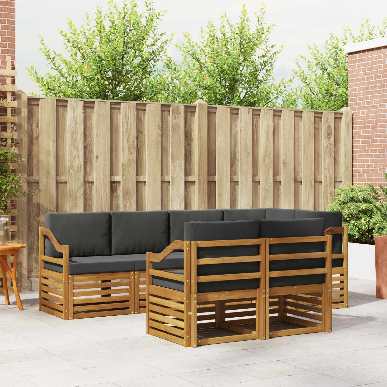 Ensemble de canapé d'angle 7 pcs Naturel et Anthracite - XIOS