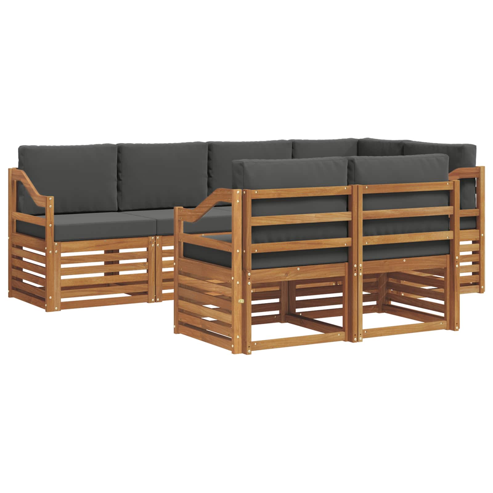 Ensemble de canapé d'angle 7 pcs Naturel et Anthracite - XIOS