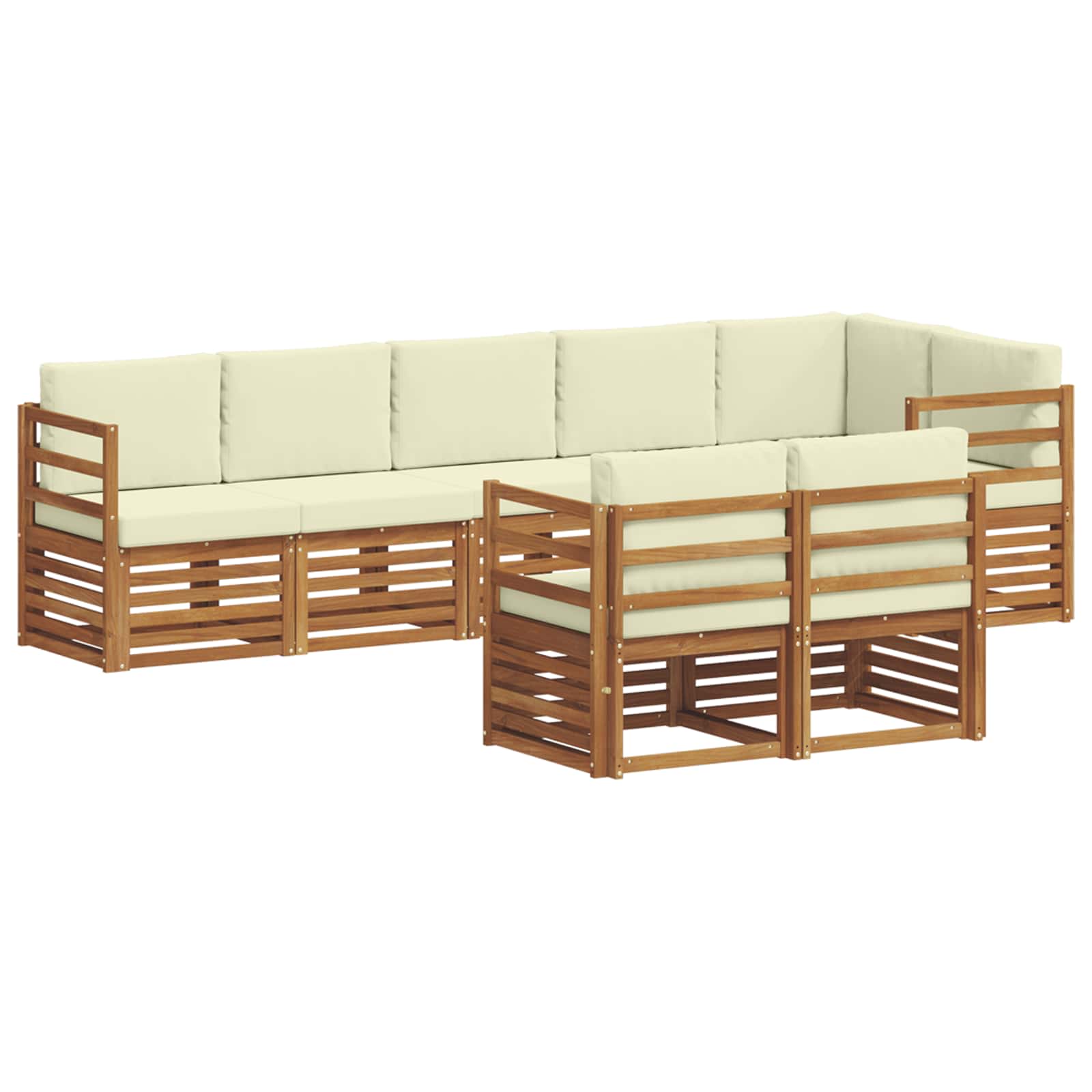 Ensembles de canapés avec coussin 8 pcs Naturel et Crème - XIOS