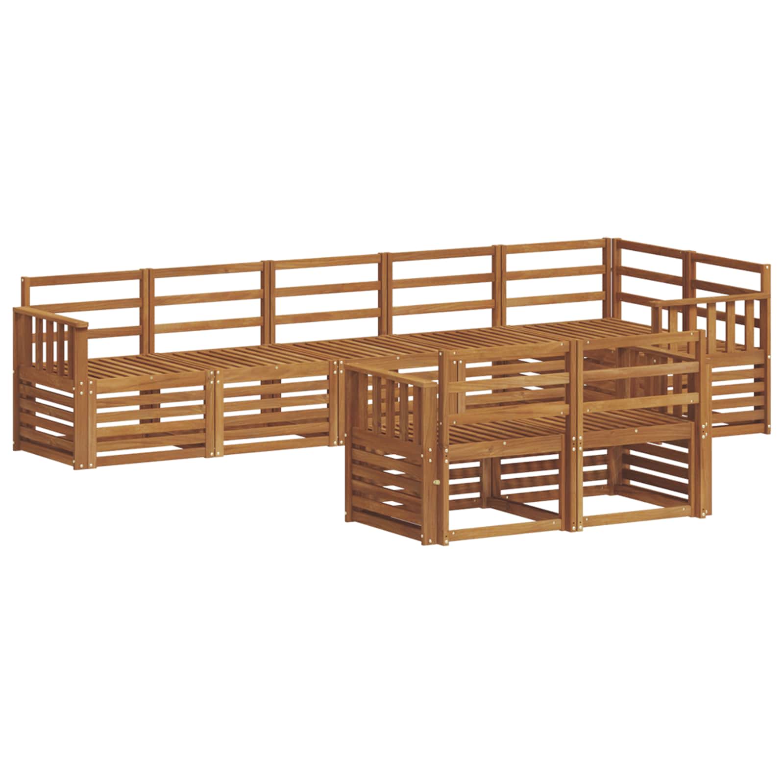 Ensembles de canapés 8 pcs Naturel Bois d'Acacia Massif - XIOS