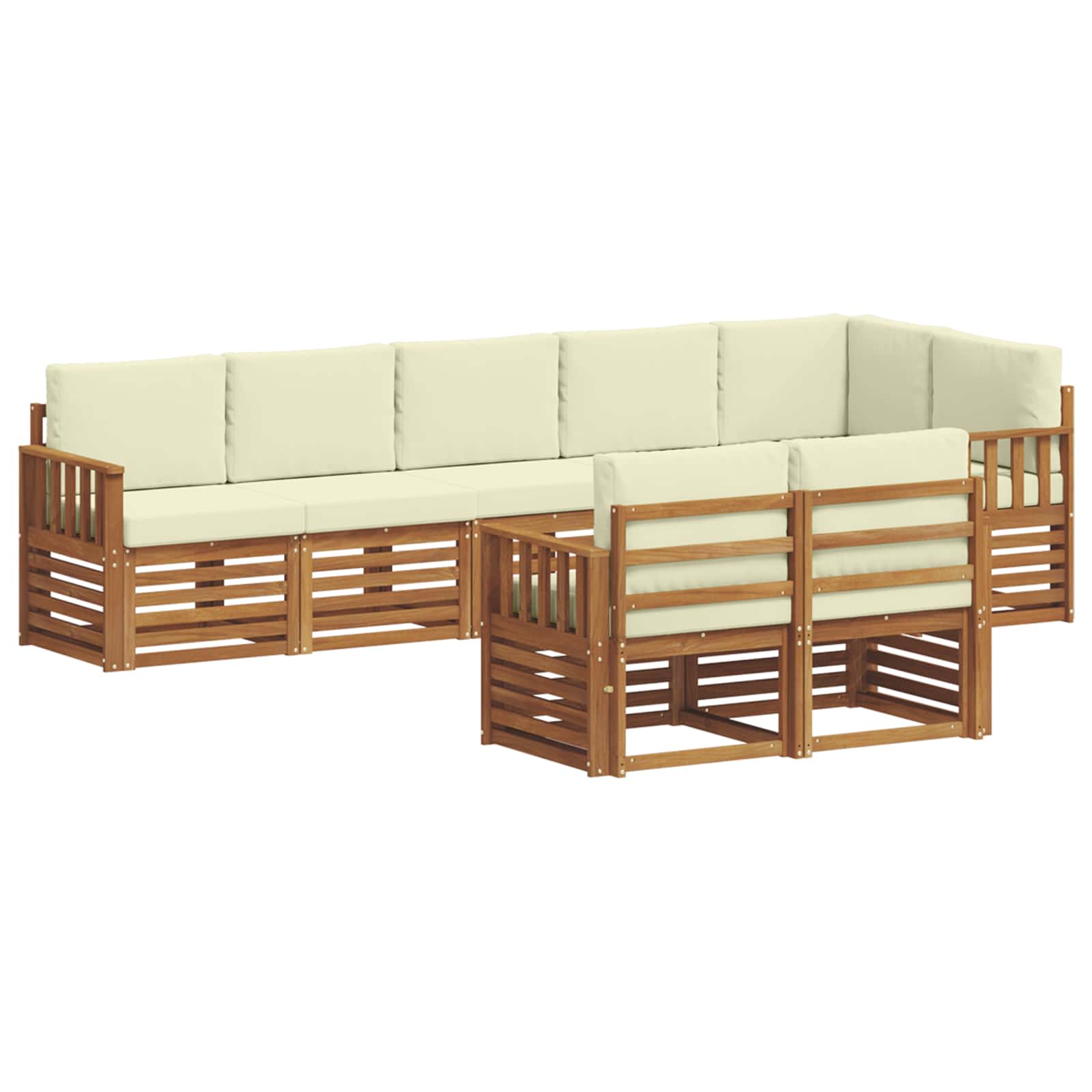 Ensembles de canapés avec coussin 8 pcs Naturel et Crème - XIOS