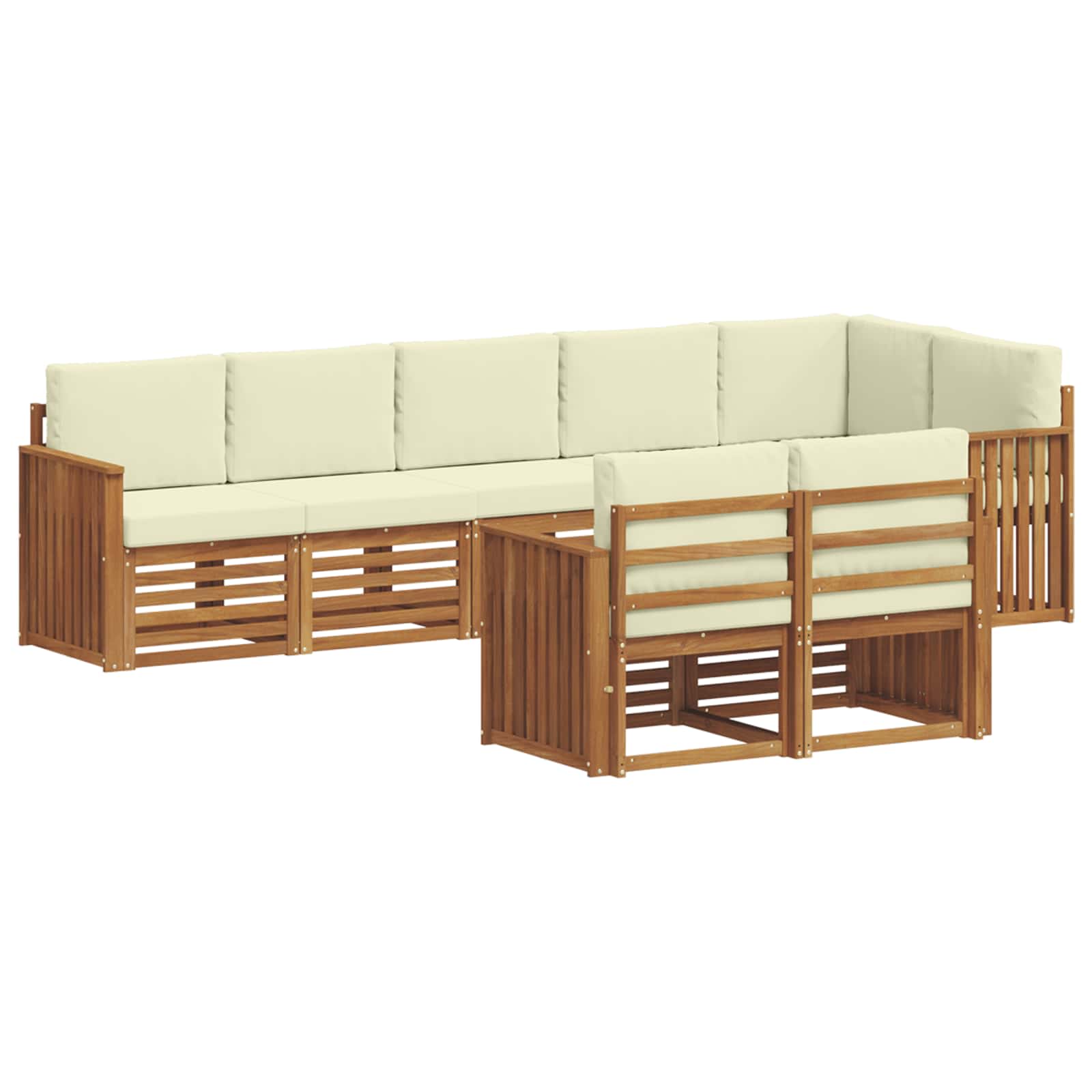 Ensembles de canapés avec coussin 8 pcs Naturel et Crème - XIOS