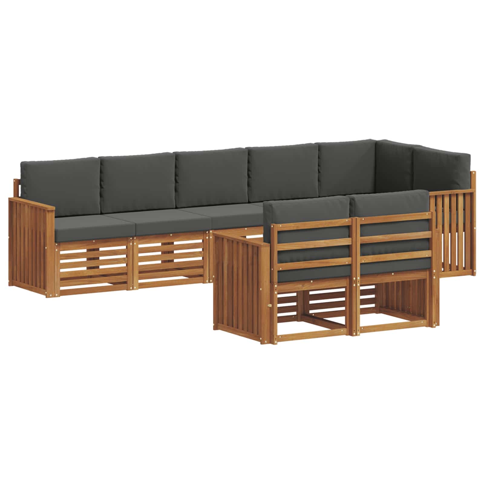 Ensembles de canapés avec coussin 8 pcs Naturel et Anthracite - XIOS