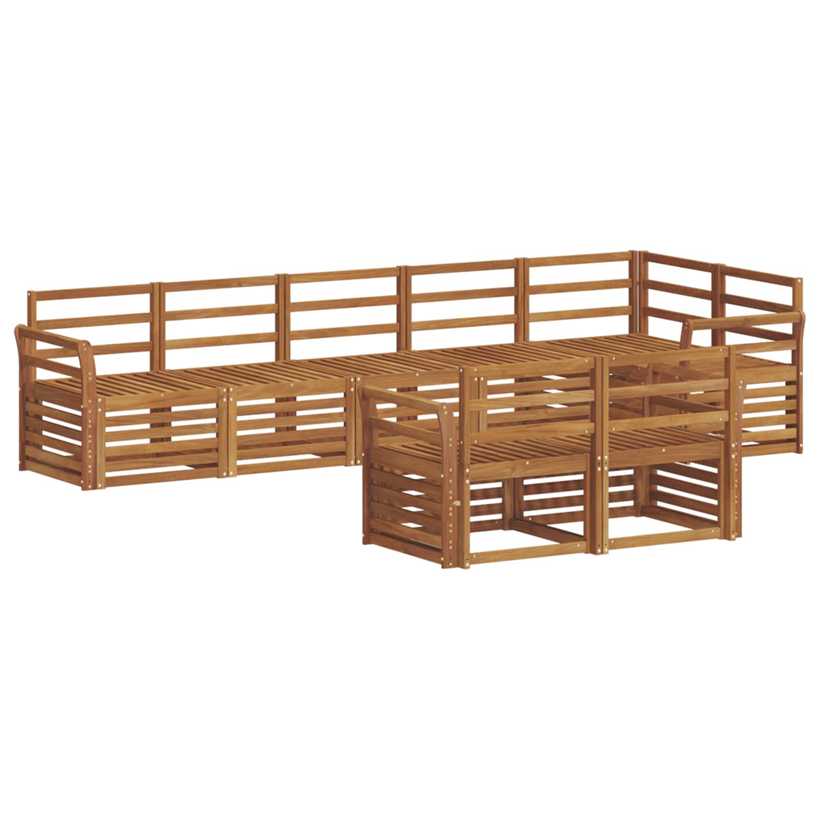 Ensembles de canapés 8 pcs Naturel Bois d'Acacia Massif - XIOS