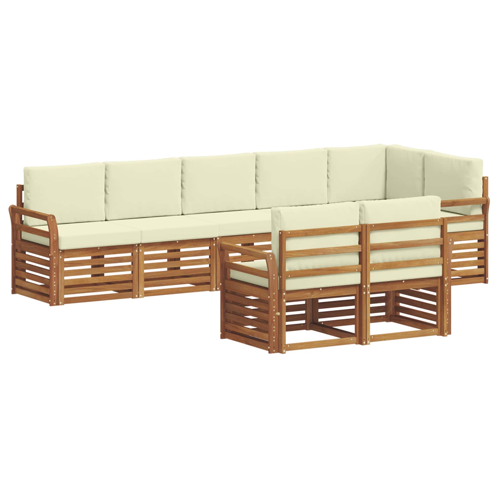 Ensembles de canapés avec coussin 8 pcs Naturel et Crème - XIOS