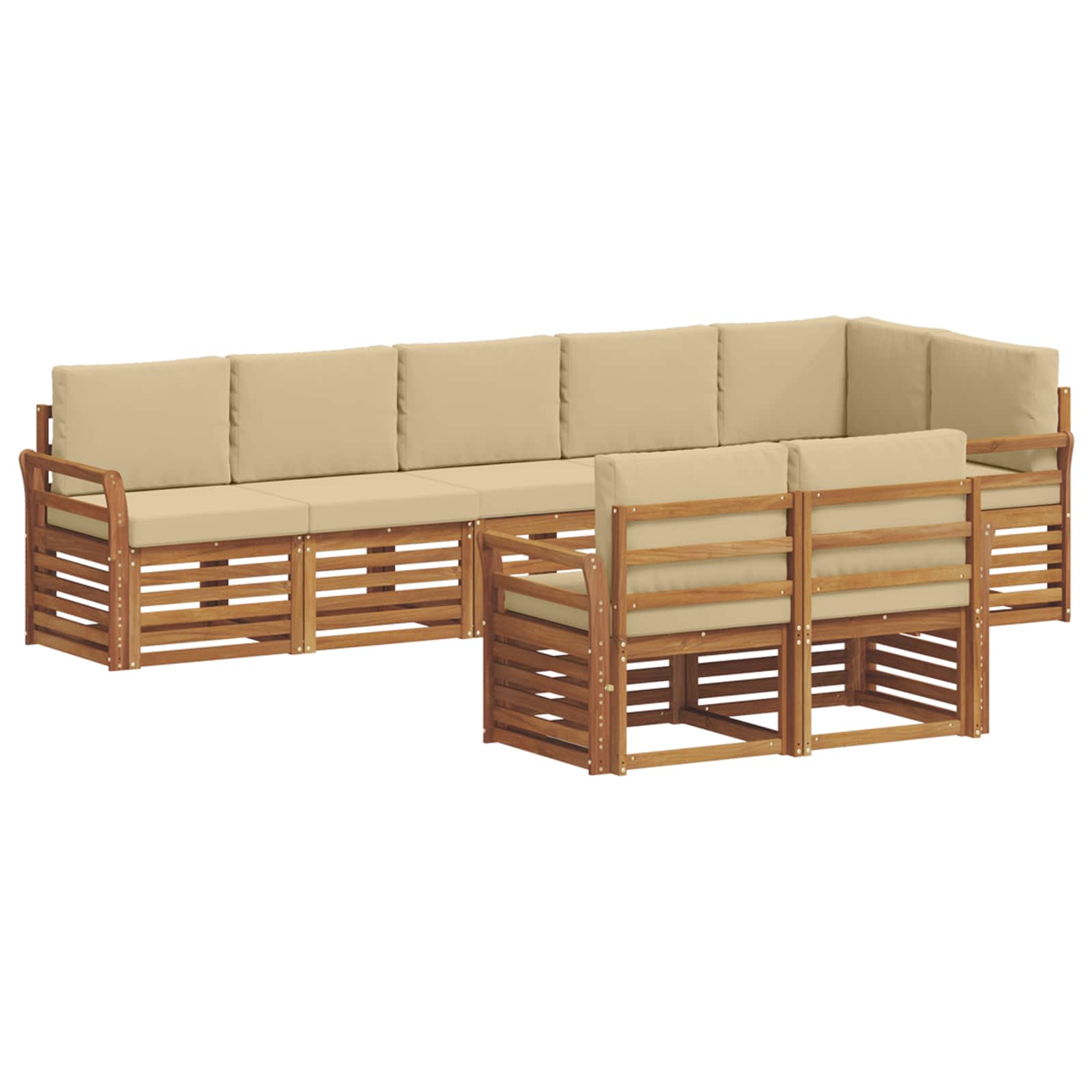 Ensembles de canapés avec coussin 8 pcs Naturel et Beige - XIOS