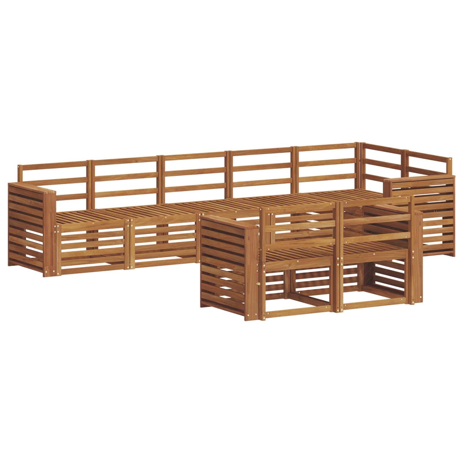 Ensembles de canapés 8 pcs Naturel Bois d'Acacia Massif - XIOS