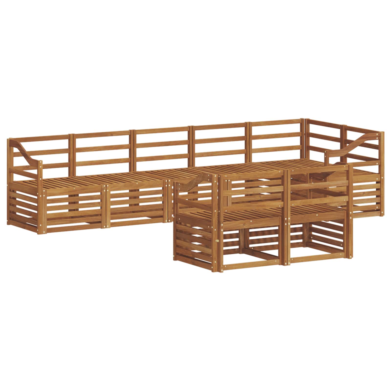 Ensembles de canapés 8 pcs Naturel Bois d'Acacia Massif - XIOS