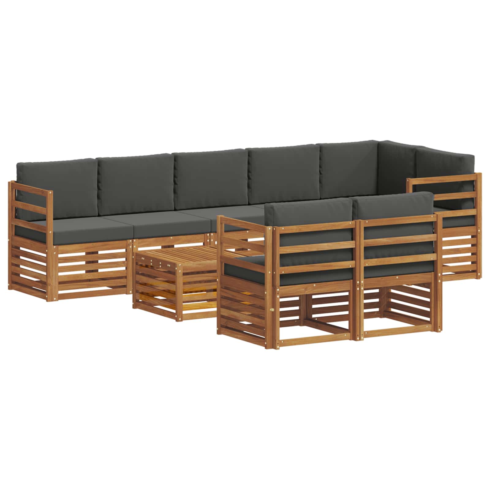 Ensembles de canapés avec coussin 9 pcs Naturel et Anthracite - XIOS