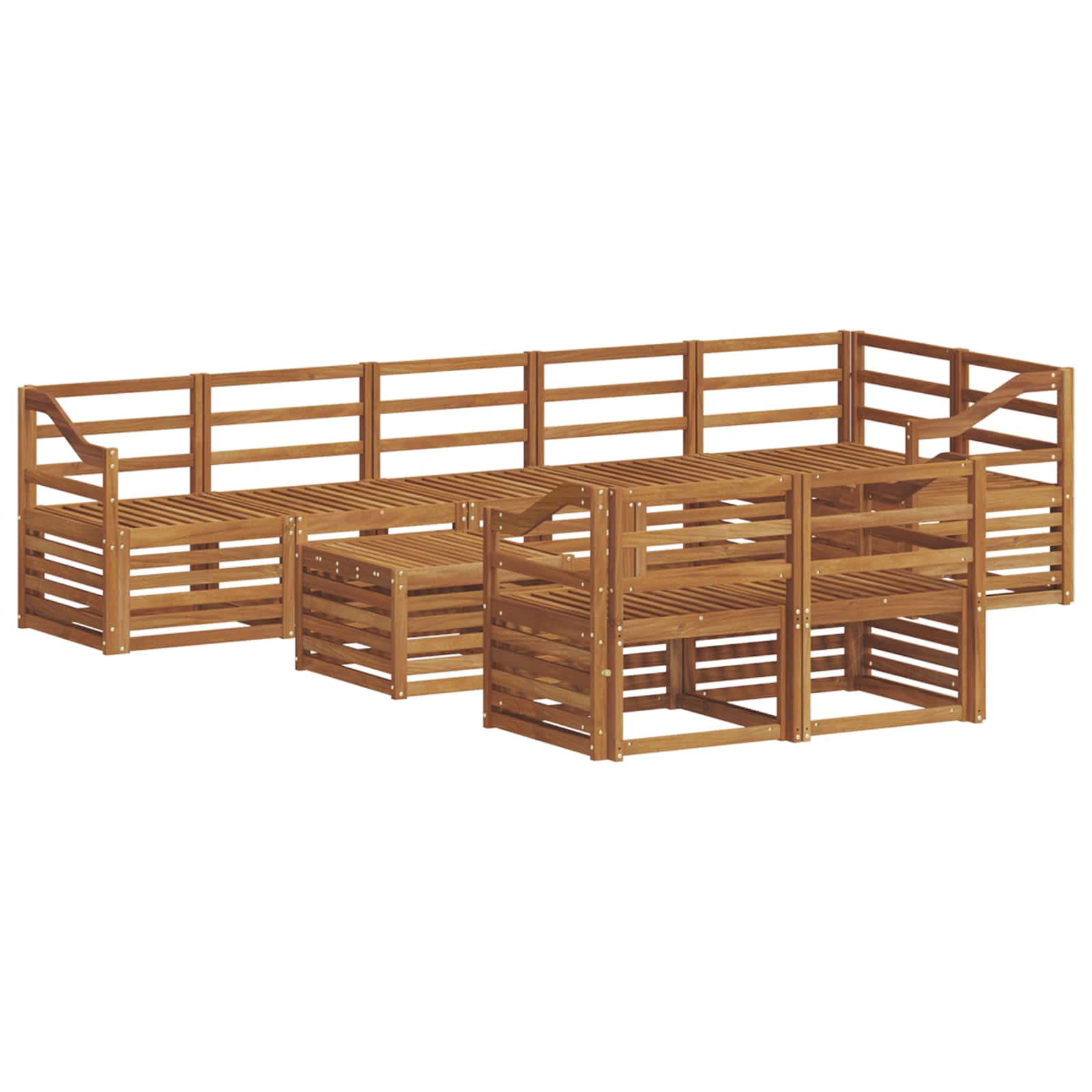 Ensembles de canapés 9 pcs Naturel Bois d'Acacia Massif - XIOS