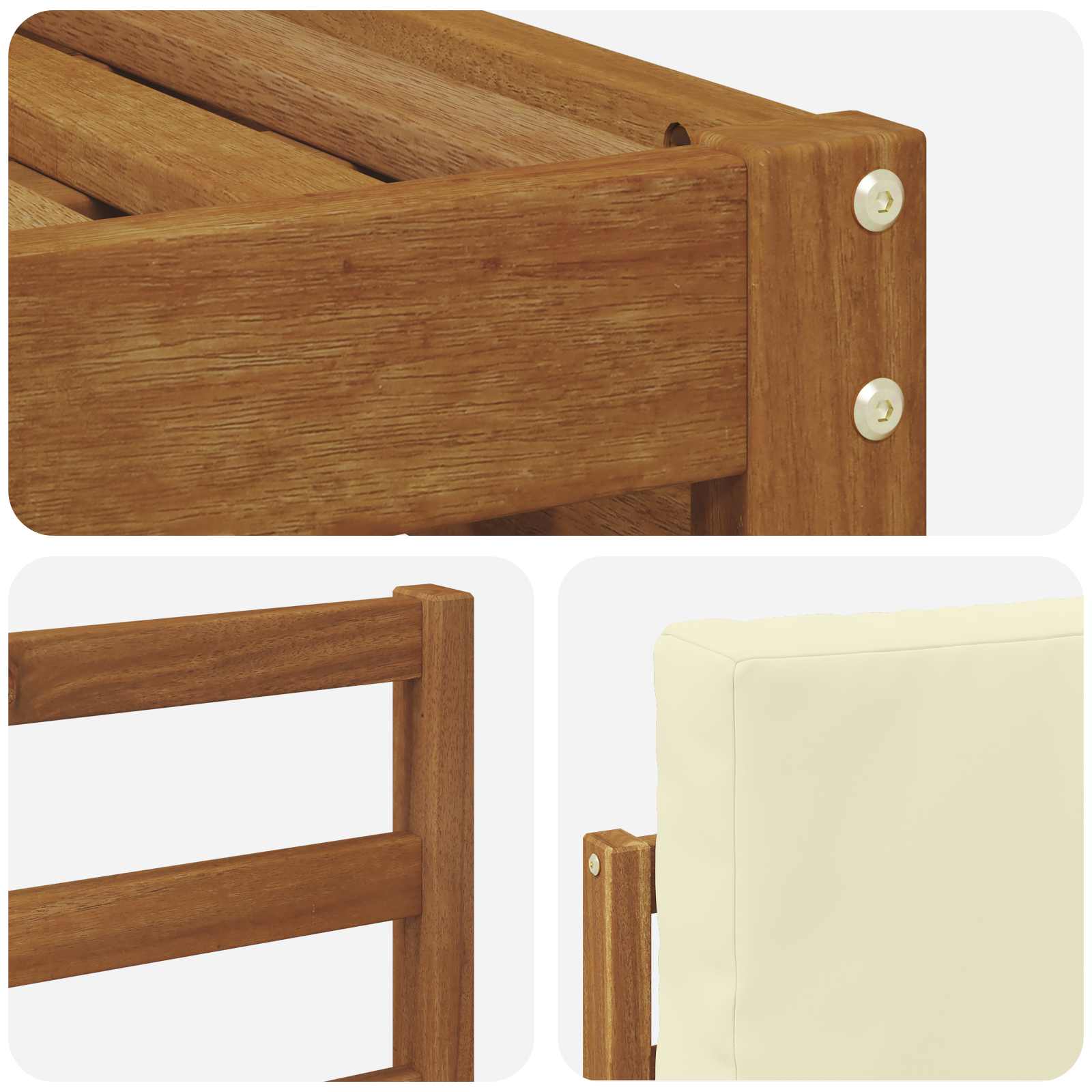 Ensemble de canapé d'angle avec coussin 6 pcs Naturel et Crème - XIOS