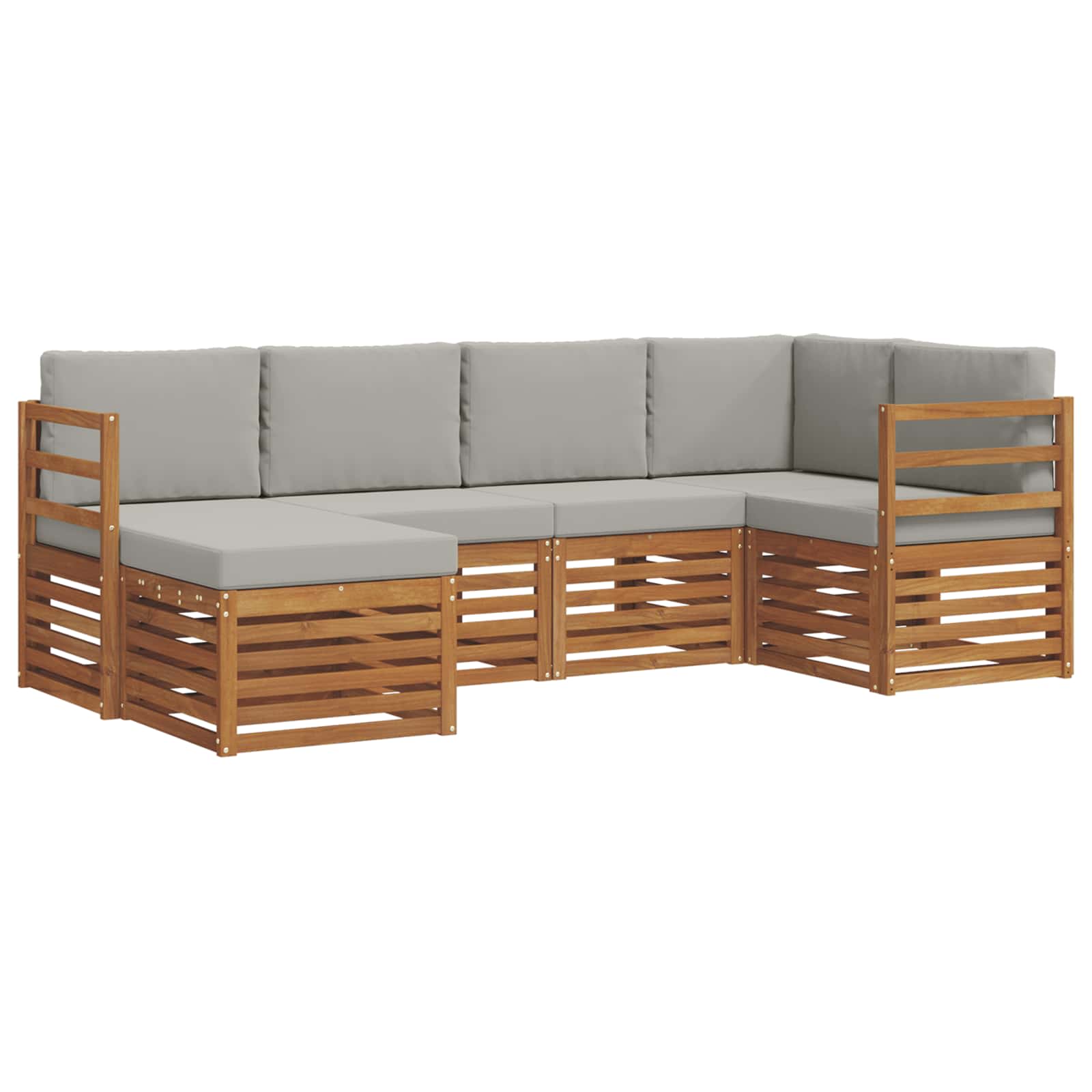 Ensemble de canapé d'angle 6 pcs Gris Naturel et Clair - XIOS