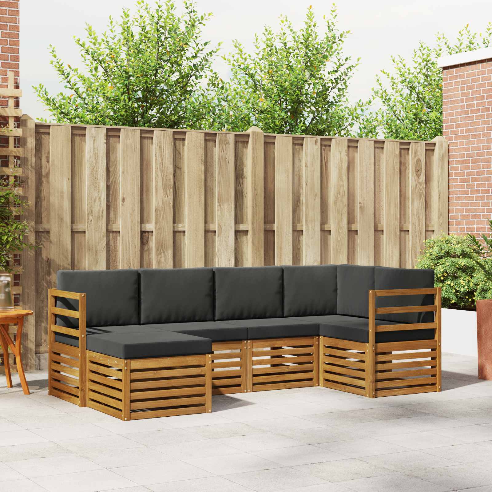 Ensemble de canapé d'angle 6 pcs Naturel et Anthracite - XIOS