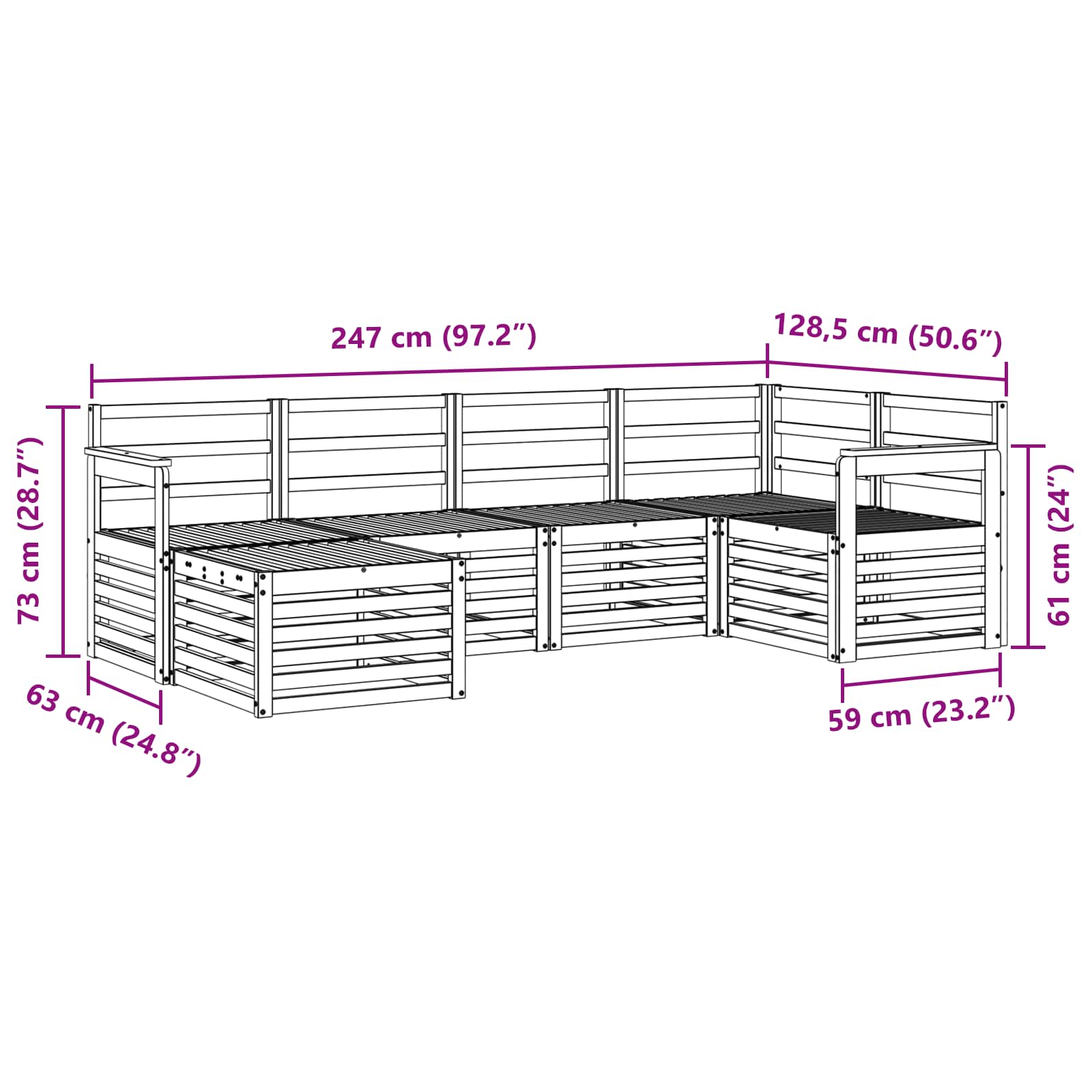 Ensemble de canapé d'angle 6 pcs Naturel - XIOS