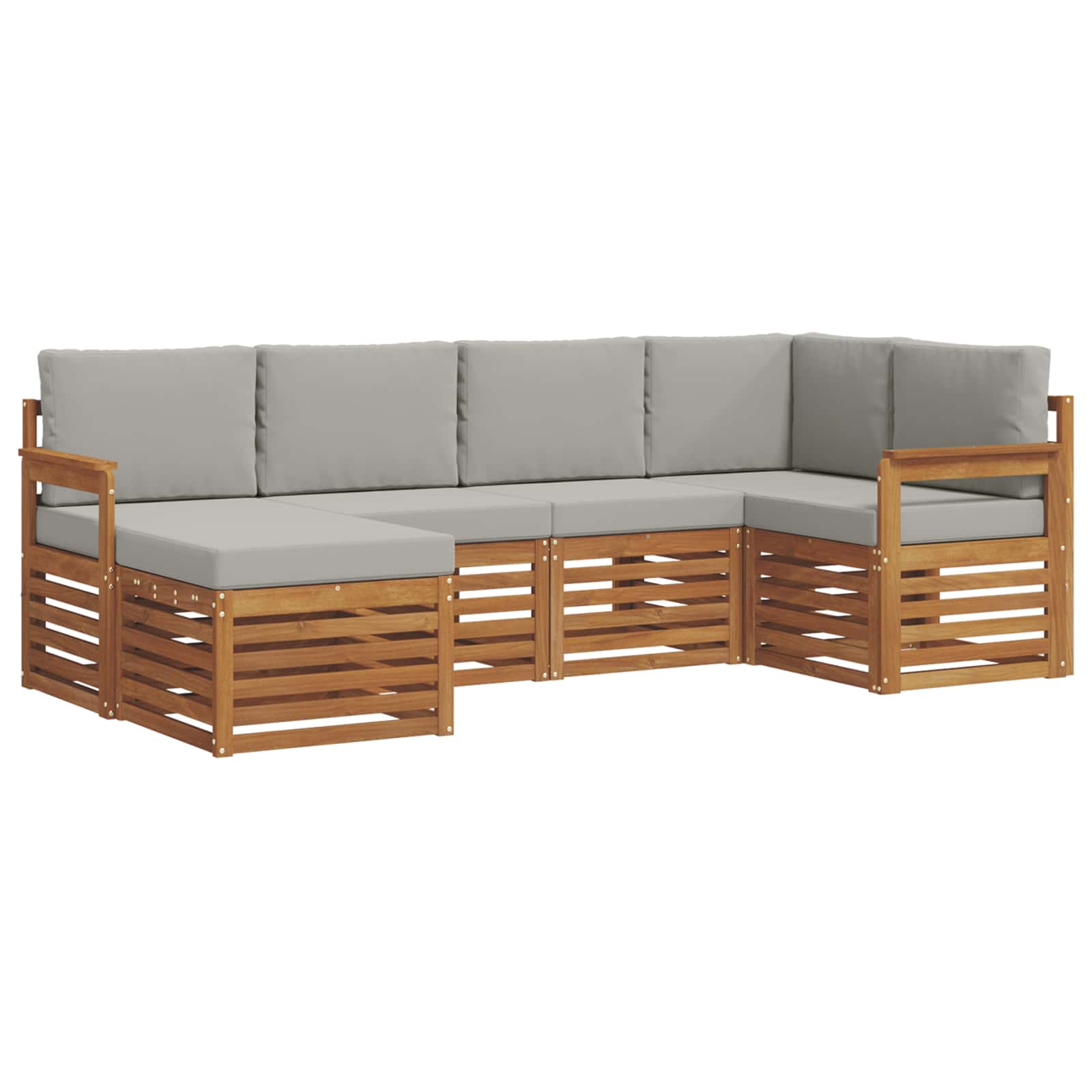 Ensemble de canapé d'angle 6 pcs Gris Naturel et Clair - XIOS