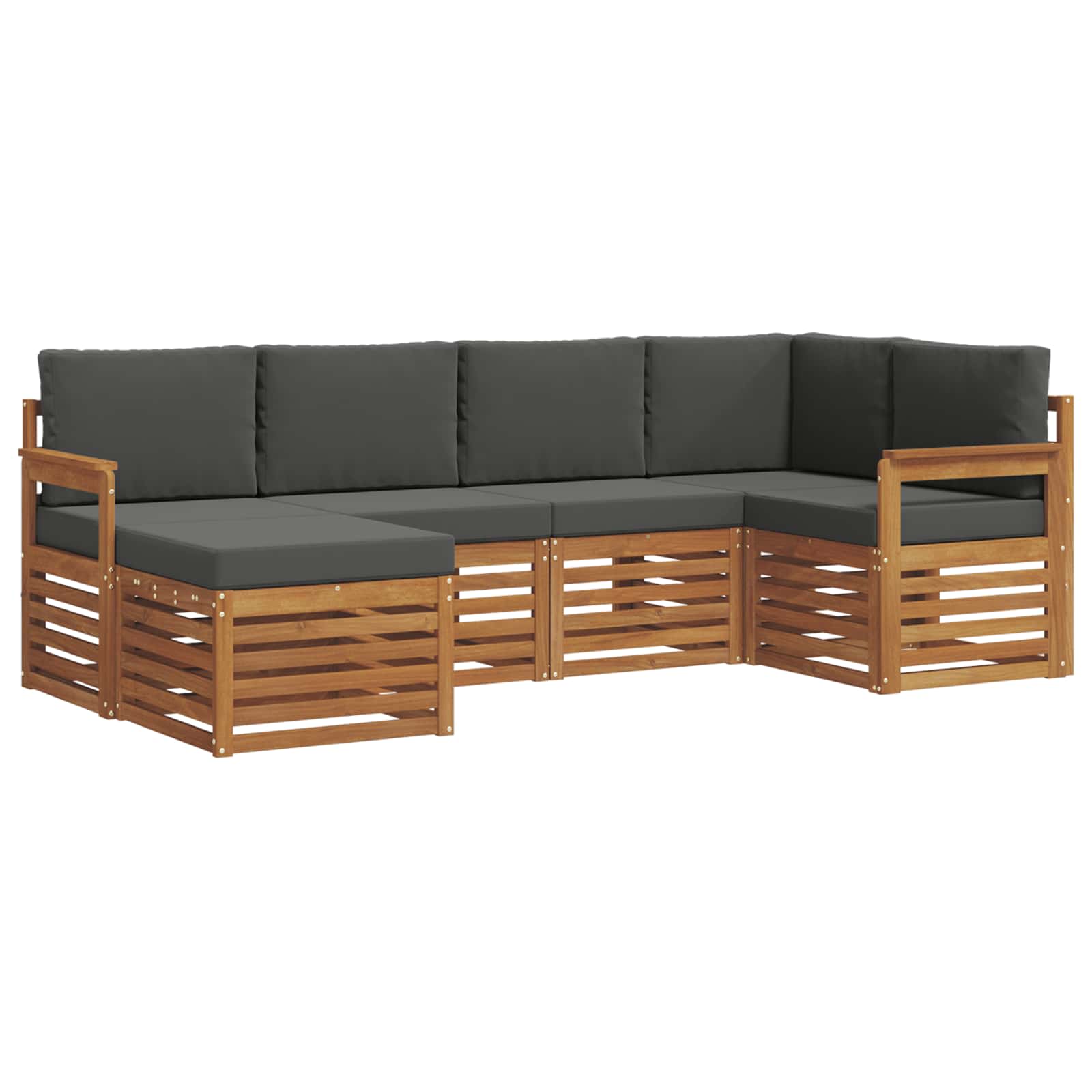 Ensemble de canapé d'angle 6 pcs Naturel et Anthracite - XIOS