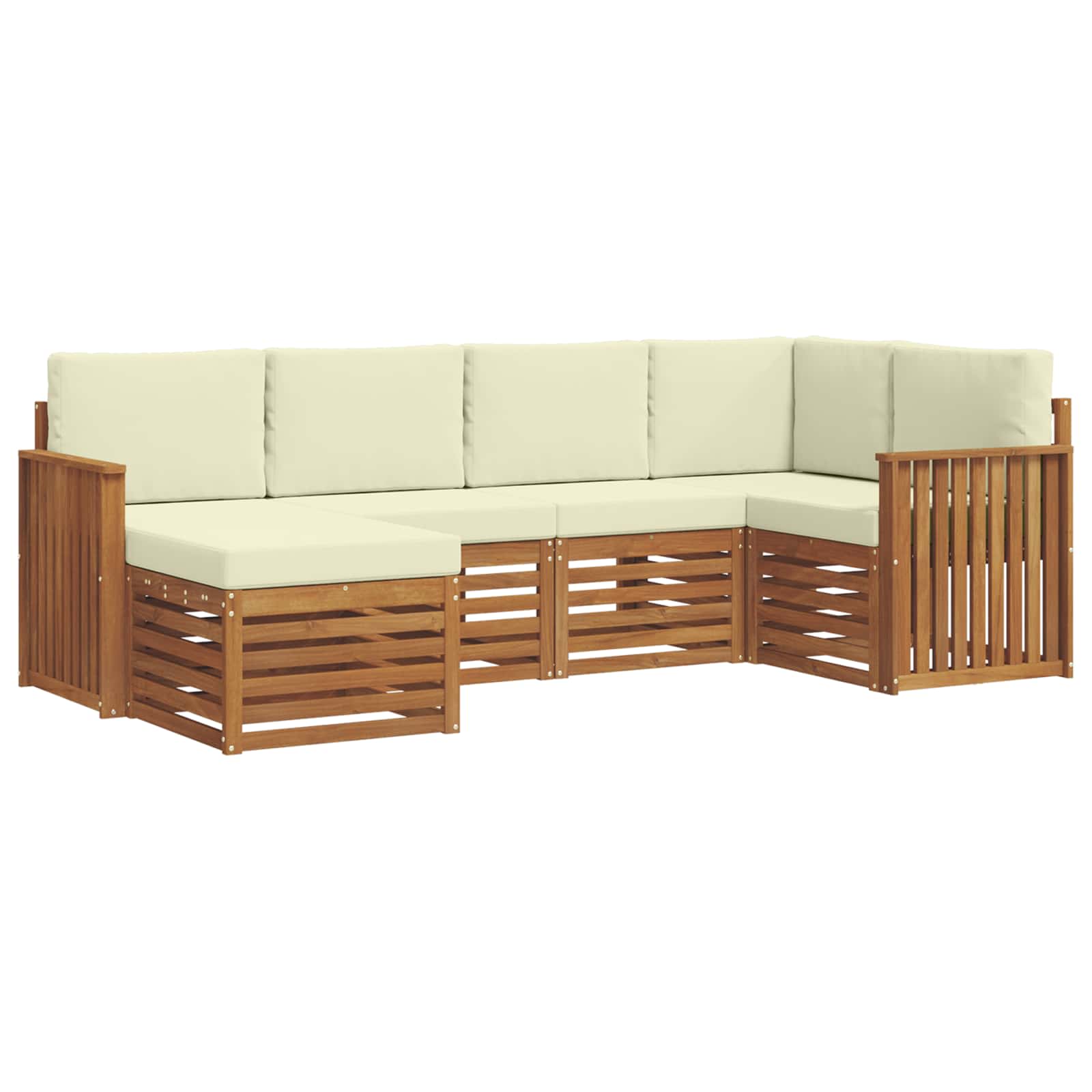 Ensemble de canapé d'angle avec coussin 6 pcs Naturel et Crème - XIOS