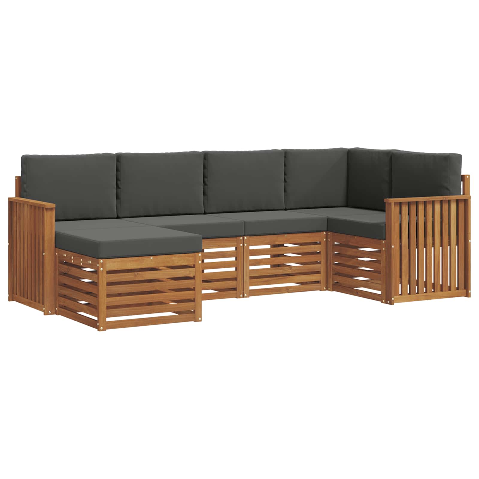 Ensemble de canapés d'extérieur 6 pc Naturel et Anthracite