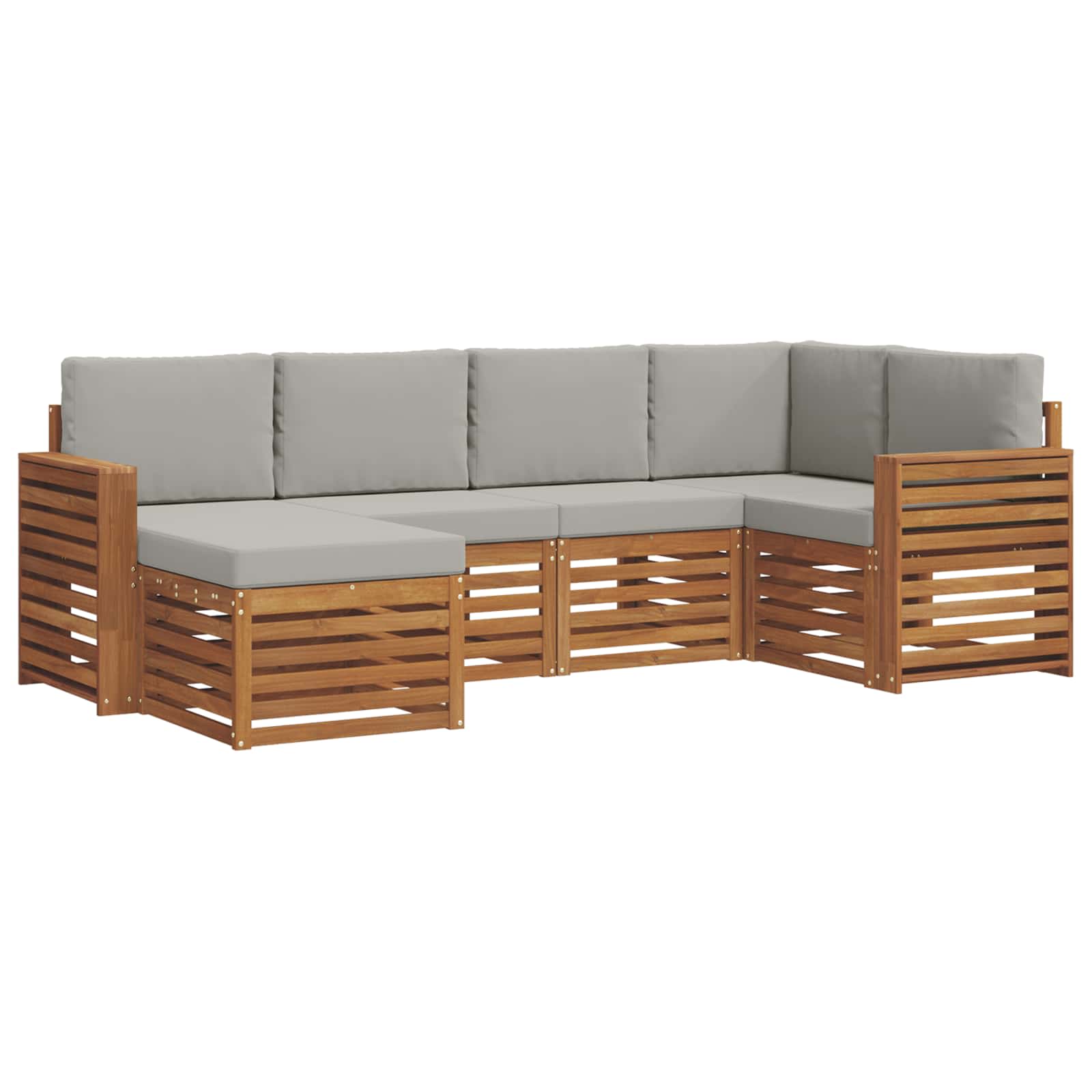 Ensemble de canapé d'angle 6 pcs Gris Naturel et Clair - XIOS