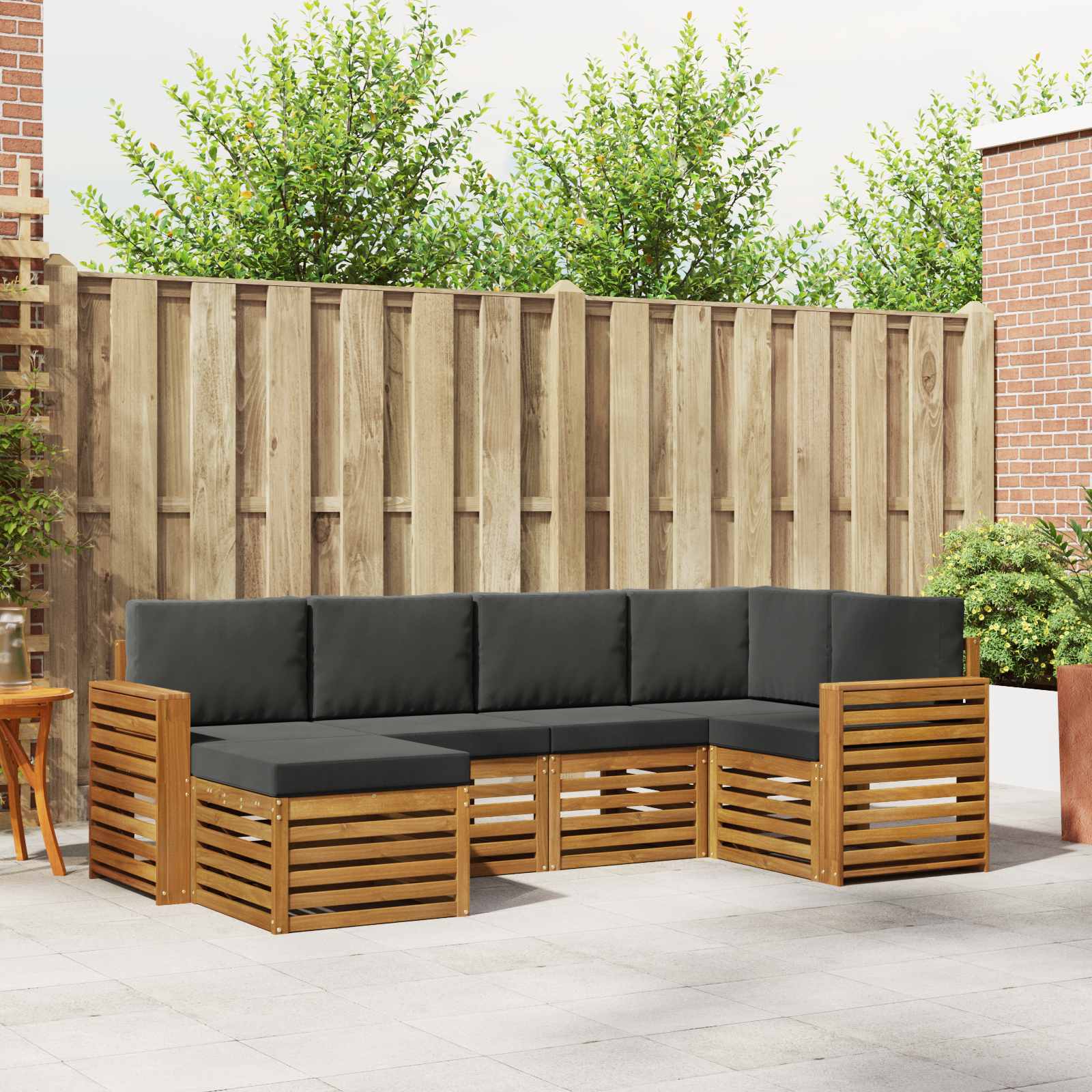 Ensemble de canapé d'angle 6 pcs Naturel et Anthracite - XIOS