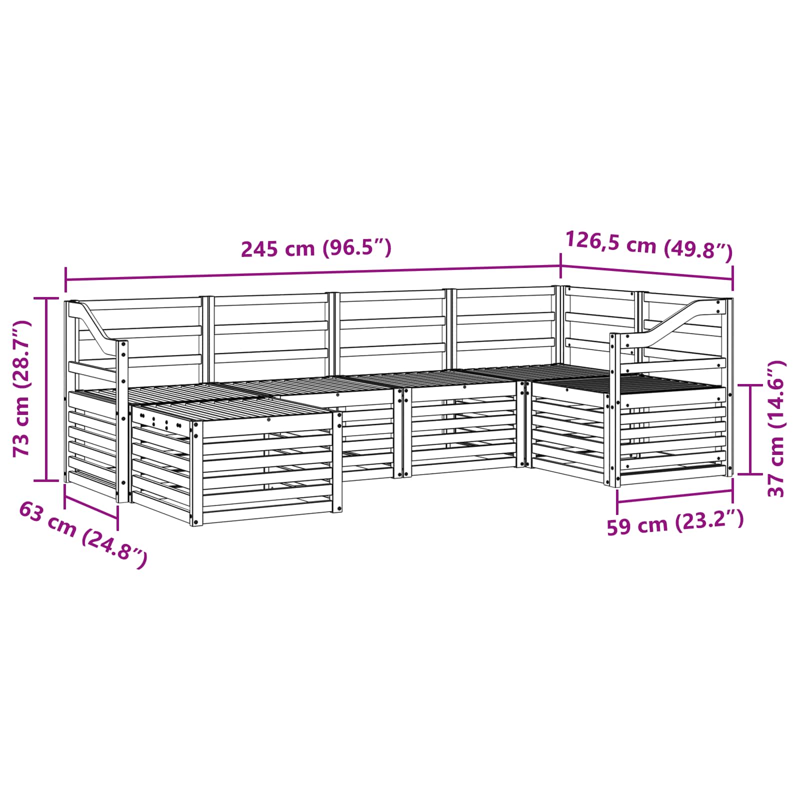 Ensemble de canapé d'angle 6 pcs Naturel - XIOS
