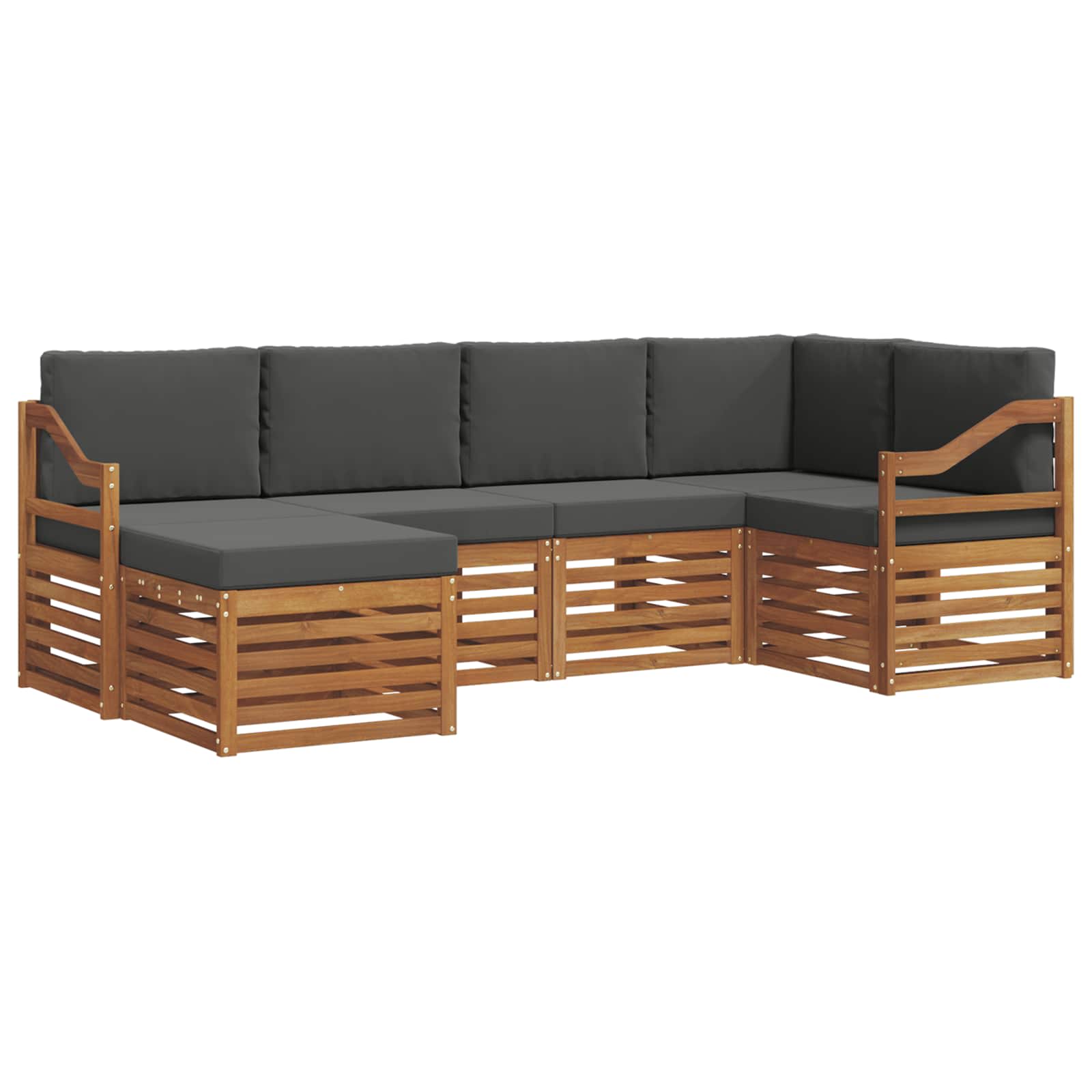 Ensemble de canapé d'angle 6 pcs Naturel et Anthracite - XIOS