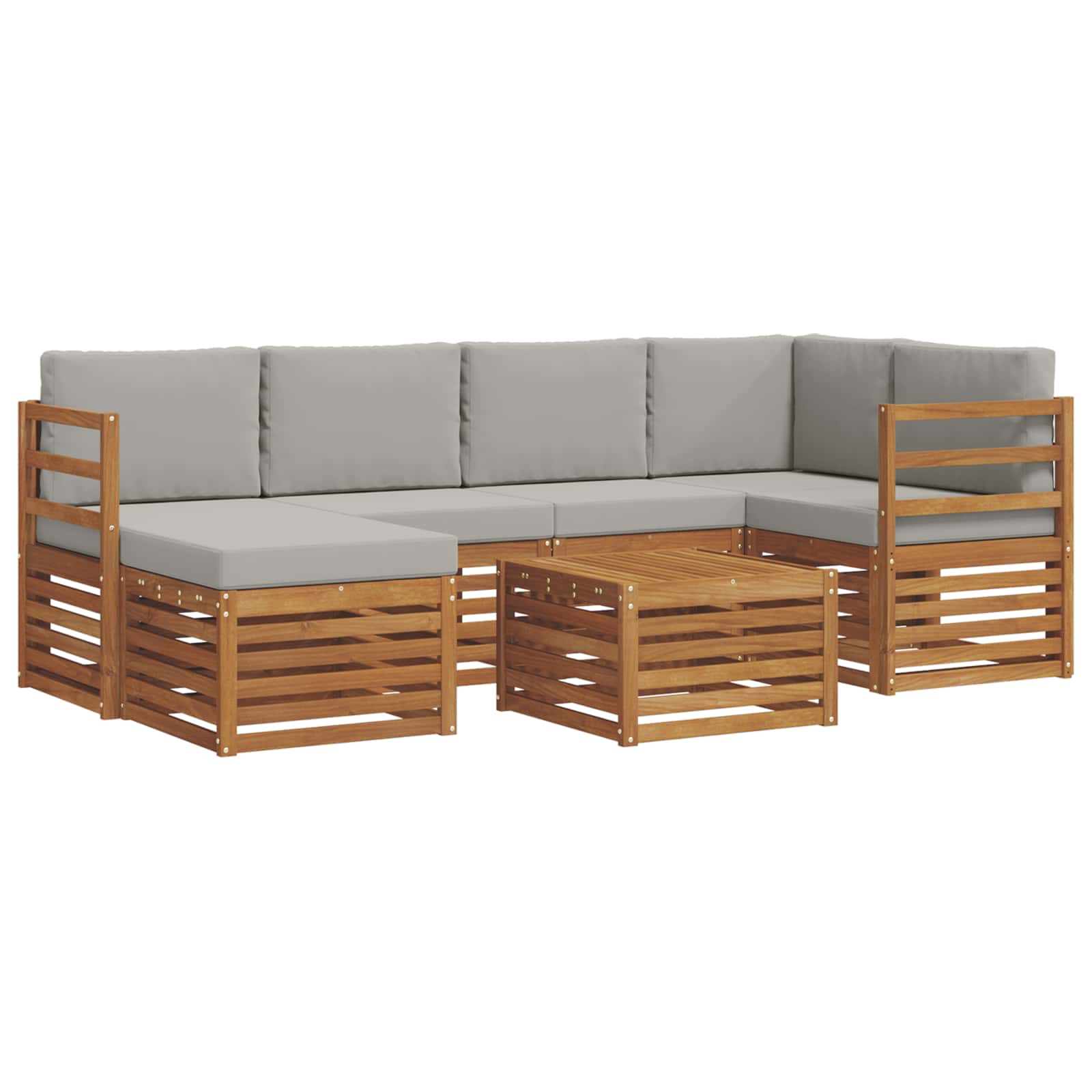 Ensemble de canapé d'angle 7 pcs Gris Naturel et Clair - XIOS
