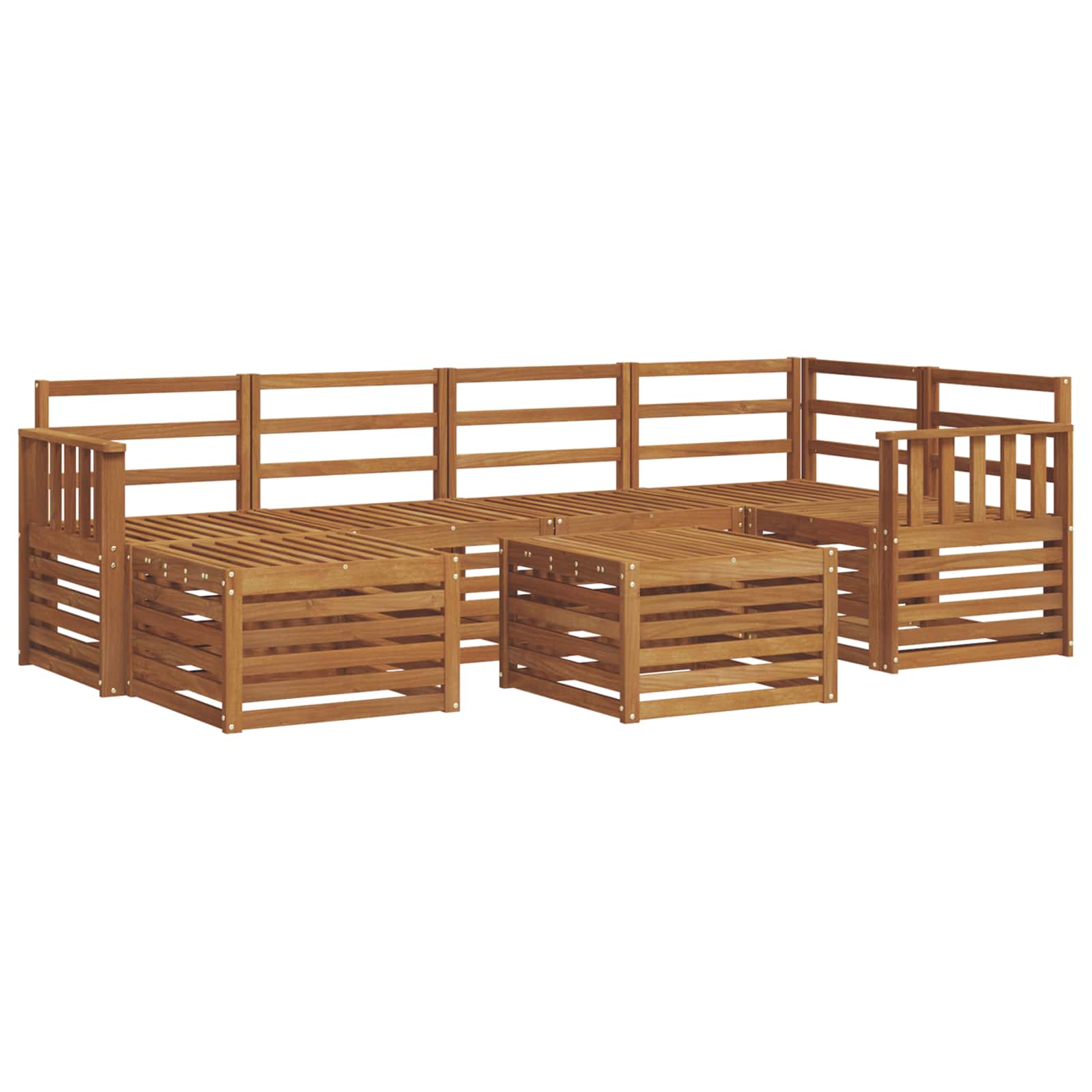 Ensemble de canapé d'angle 7 pcs Naturel Bois d'Acacia Massif - XIOS