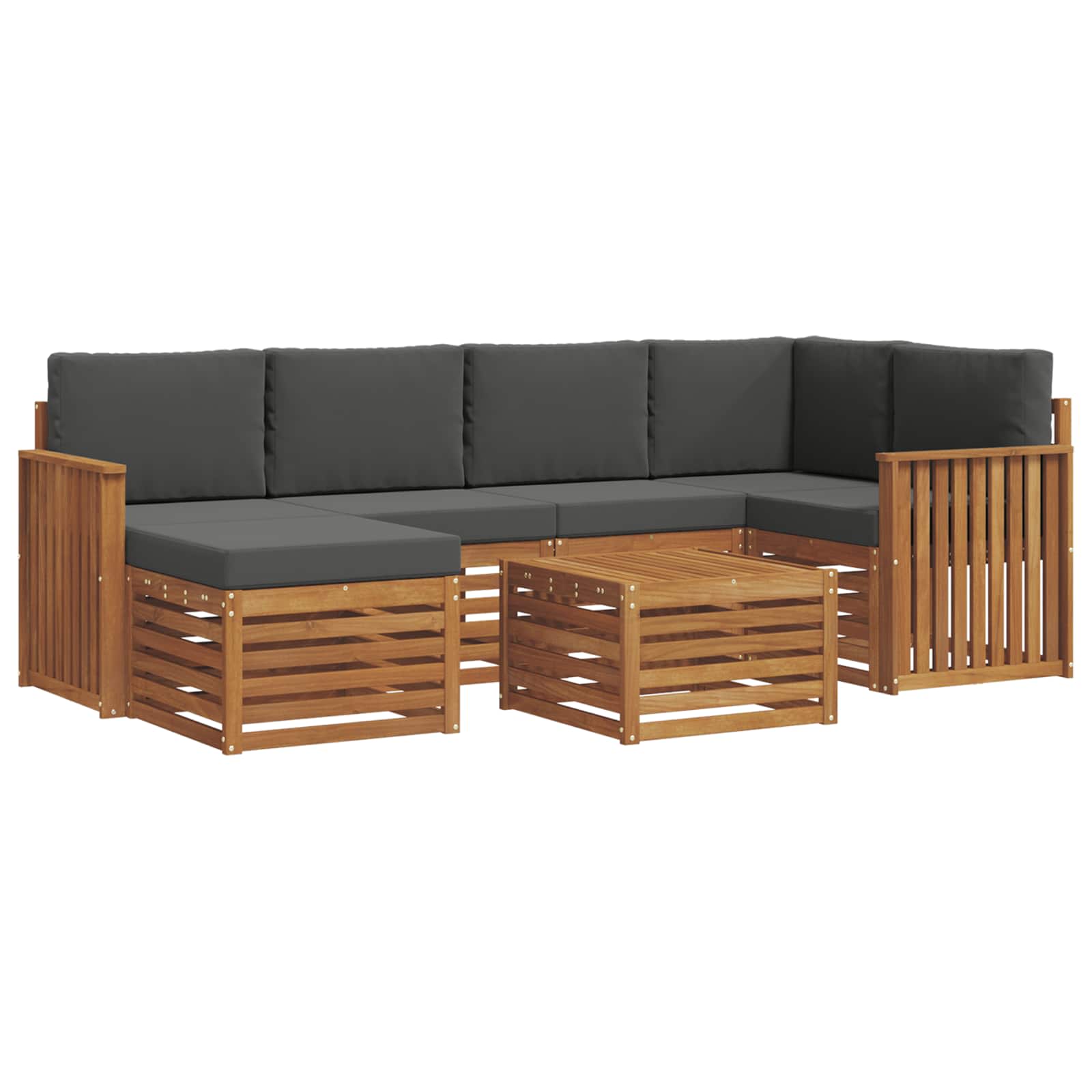 Ensemble de canapé d'angle 7 pcs Naturel et Anthracite - XIOS