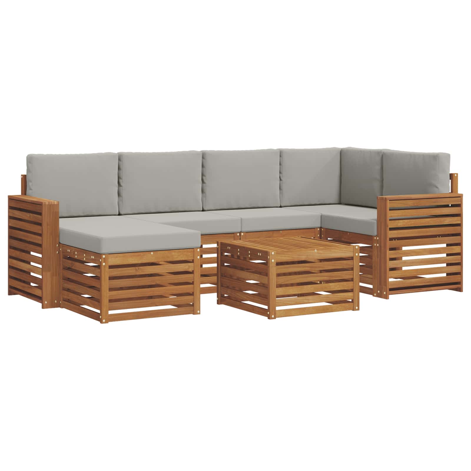 Ensemble de canapé d'angle 7 pcs Gris Naturel et Clair