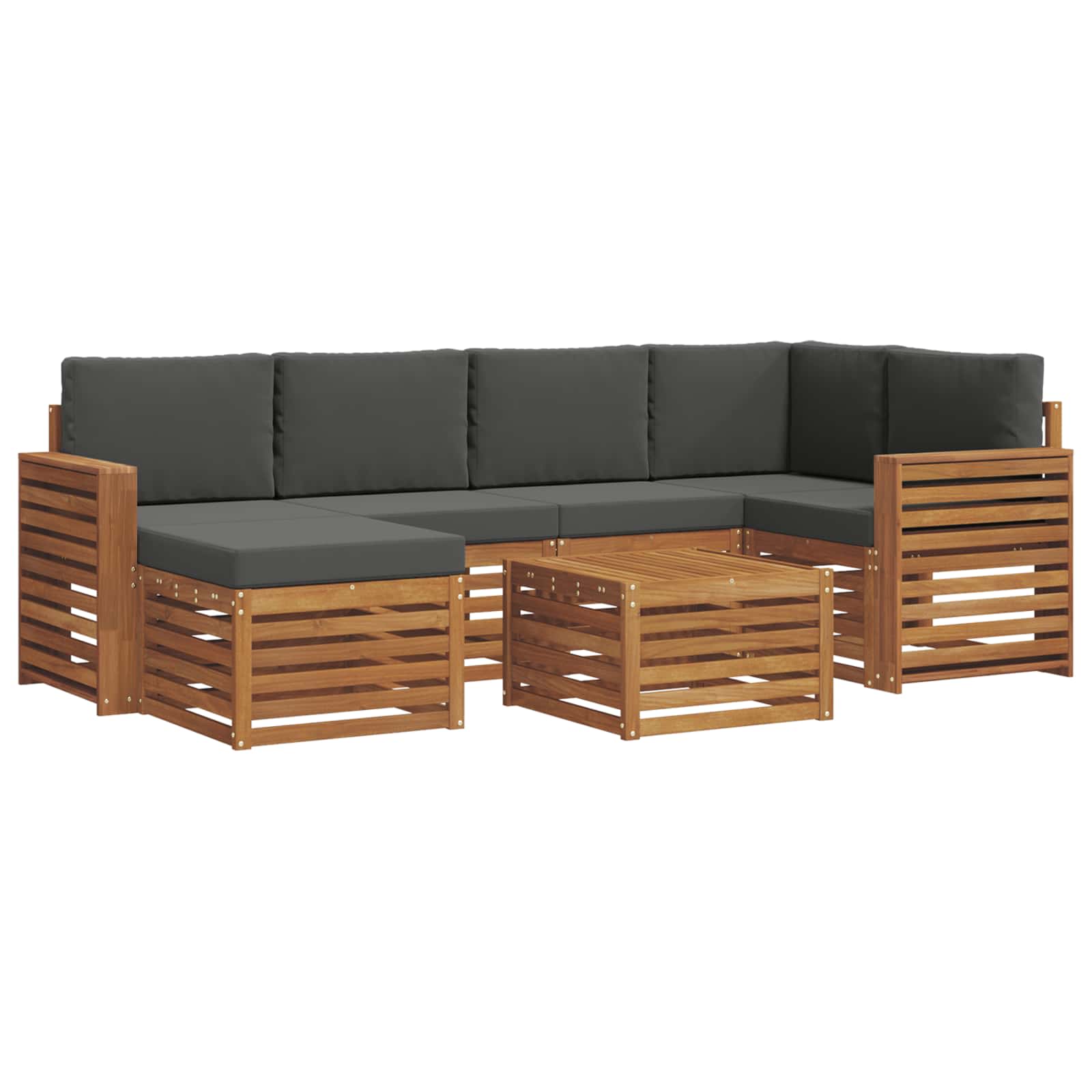 Ensemble de canapé d'angle 7 pcs Naturel et Anthracite - XIOS