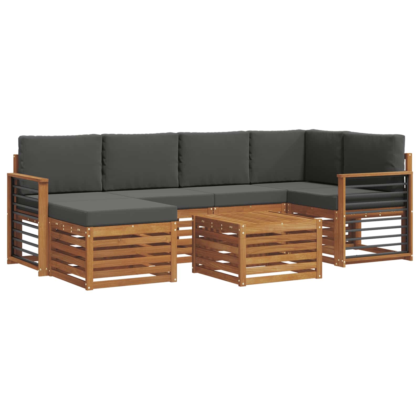 Ensemble de canapé d'angle 7 pcs Naturel et Anthracite - XIOS