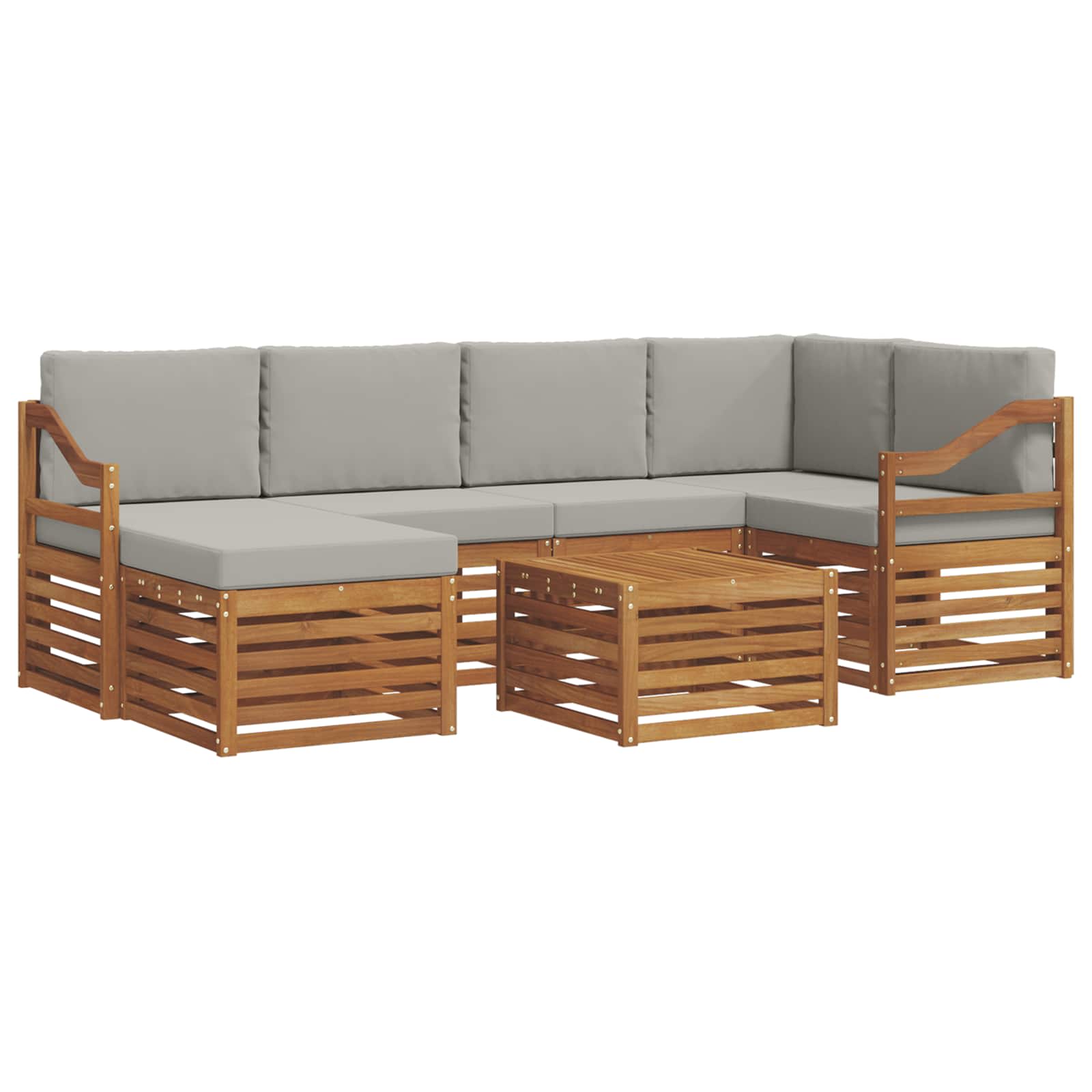 Ensemble de canapé d'angle 7 pcs Gris Naturel et Clair