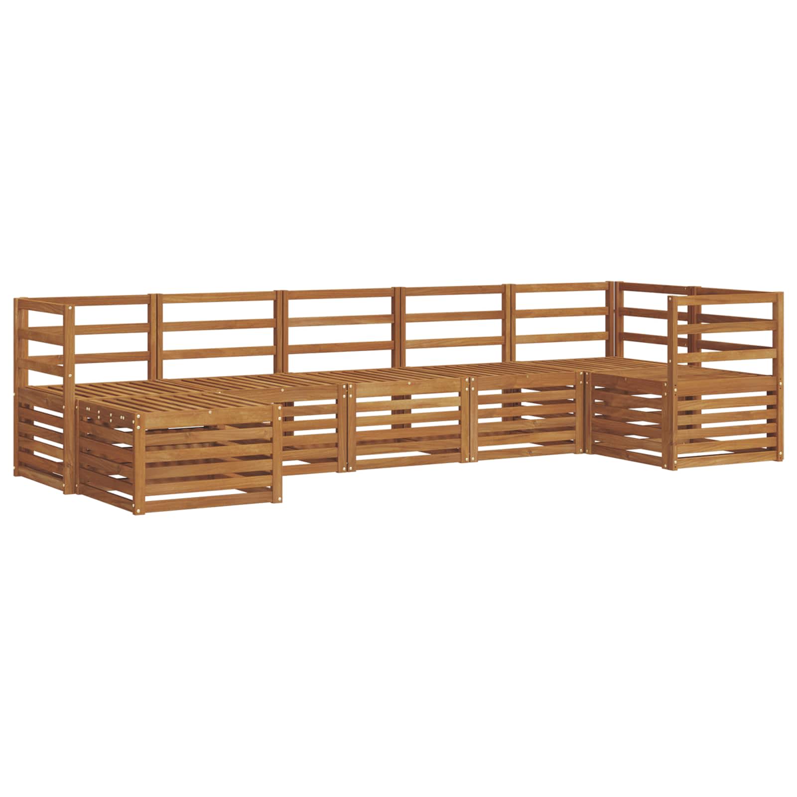 Ensemble de canapé d'angle 7 pcs Naturel Bois d'Acacia Massif - XIOS