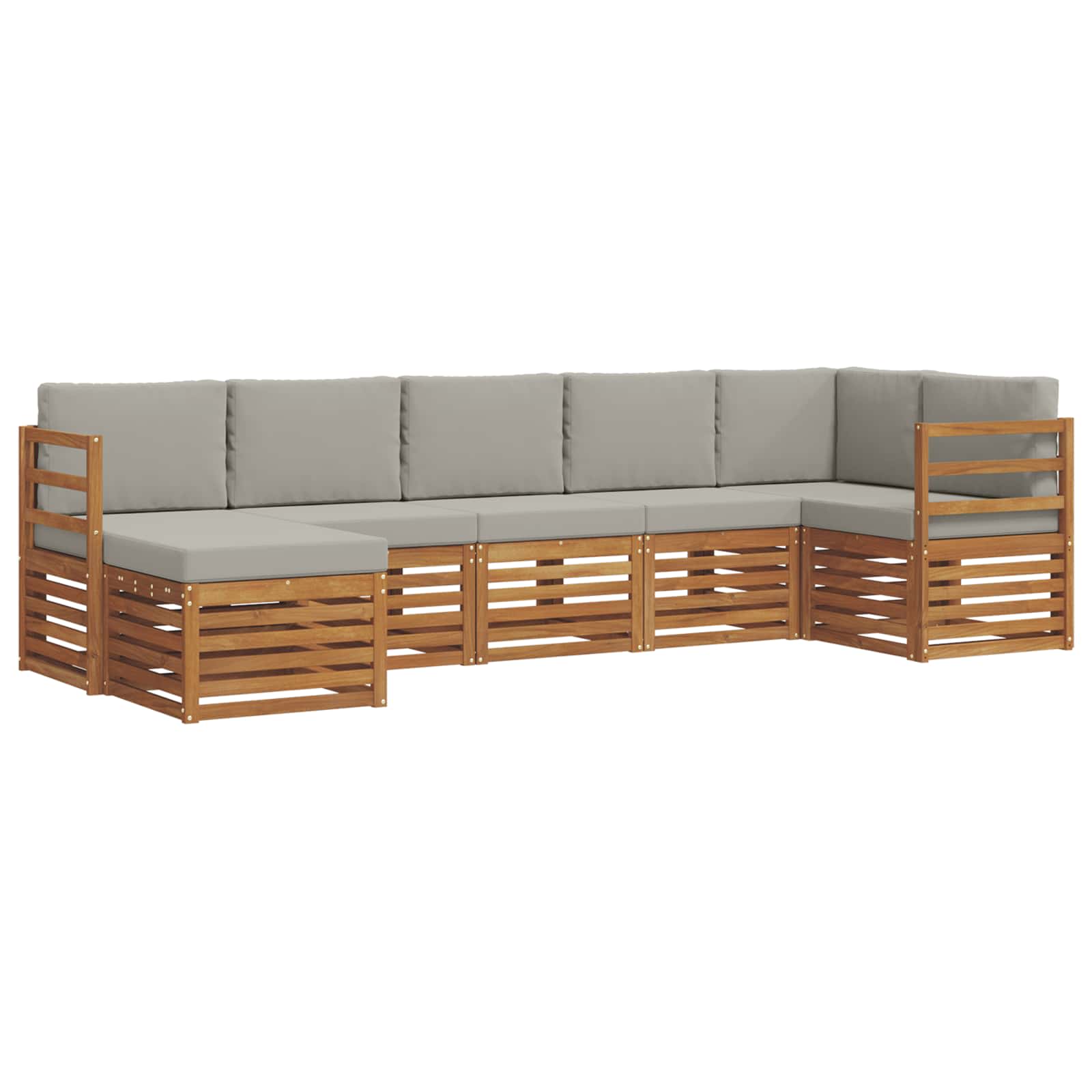 Ensemble de canapé d'angle 7 pcs Gris Naturel et Clair - XIOS