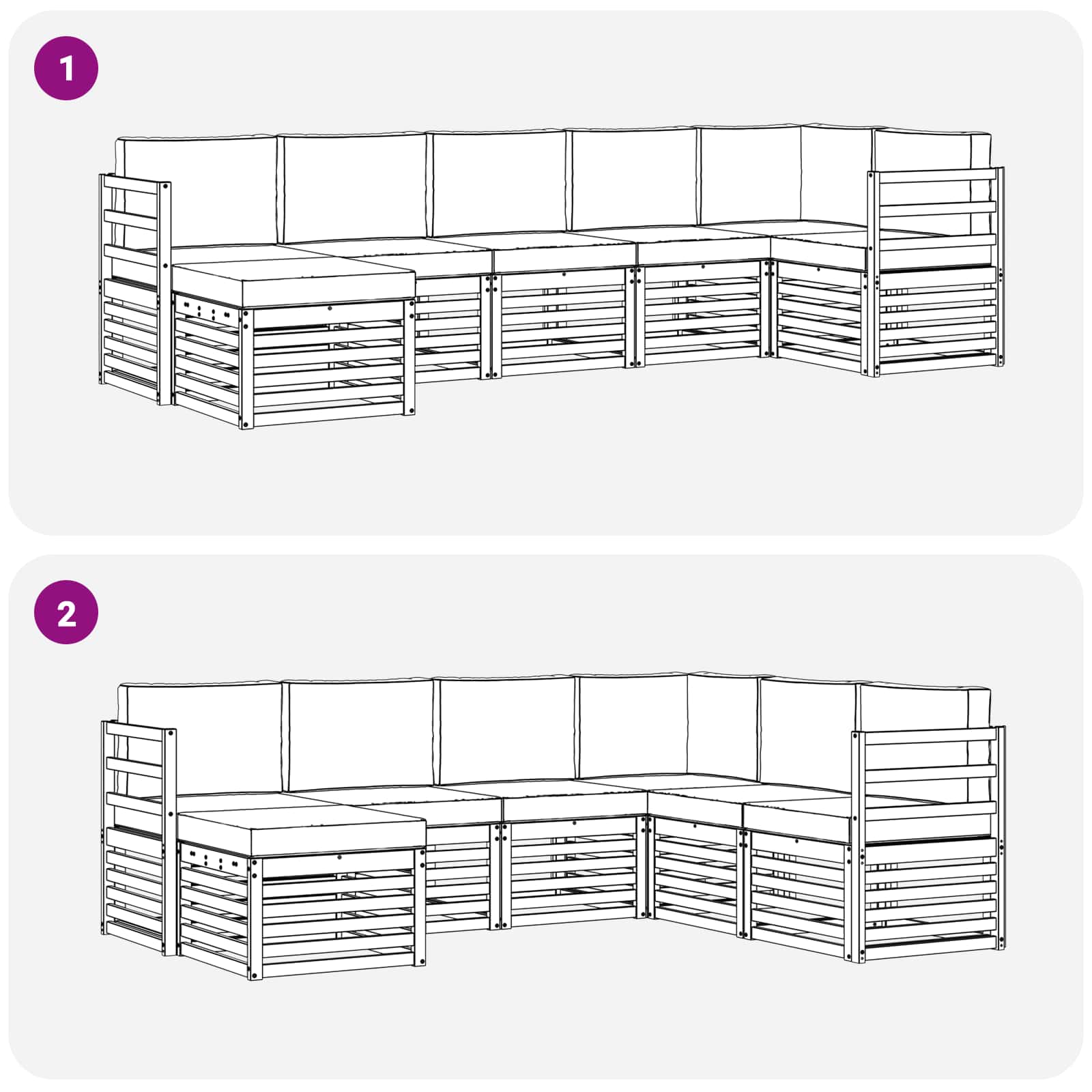 Ensemble de canapé d'angle 7 pcs Naturel et Anthracite - XIOS