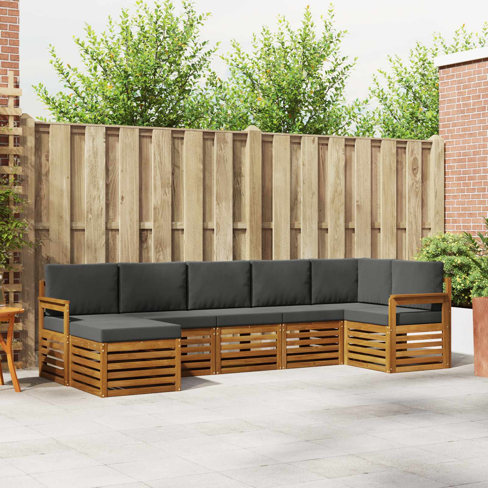 Ensemble de canapé d'angle 7 pcs Naturel et Anthracite - XIOS