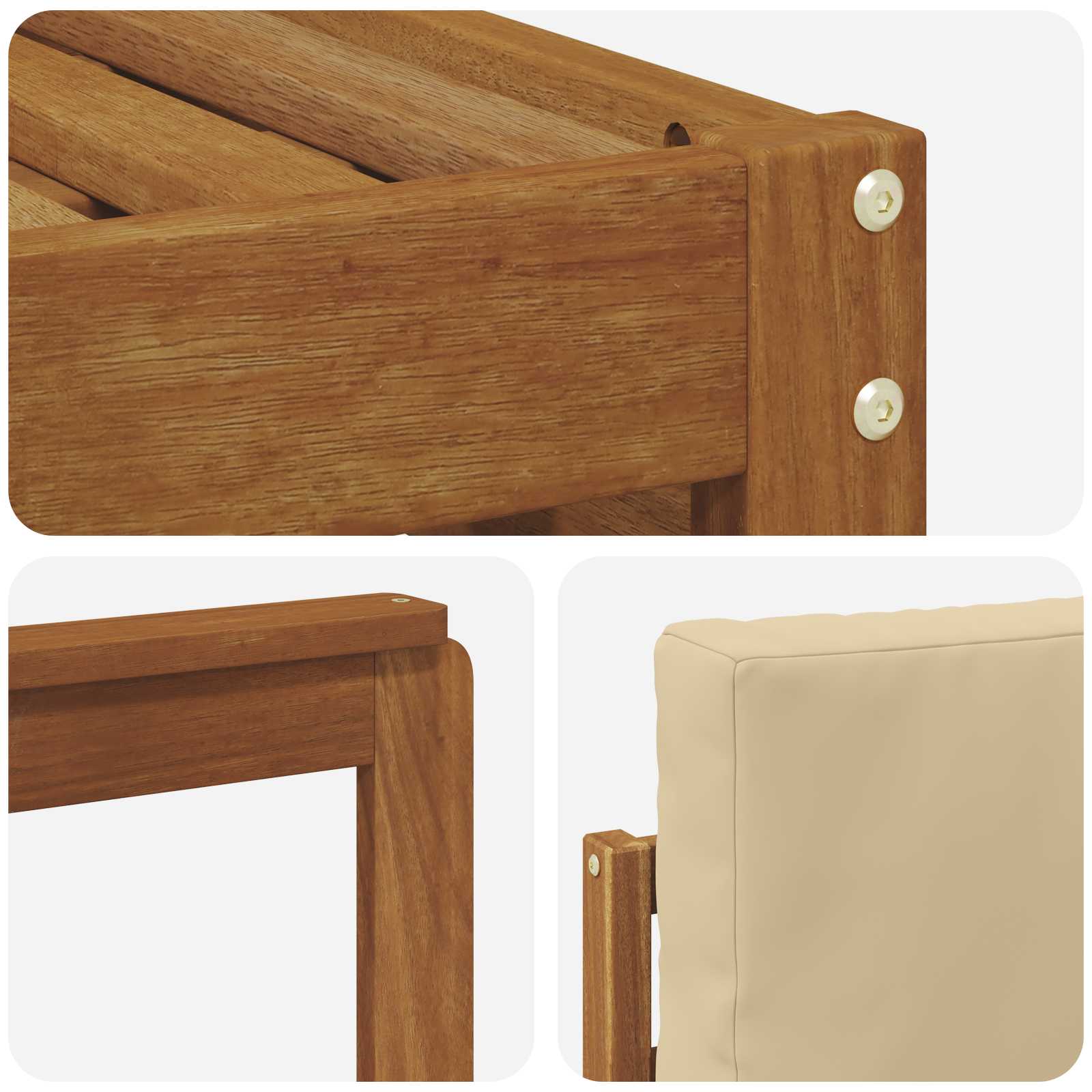 Ensemble de canapé d'angle avec coussin 7 pcs Naturel et Beige - XIOS