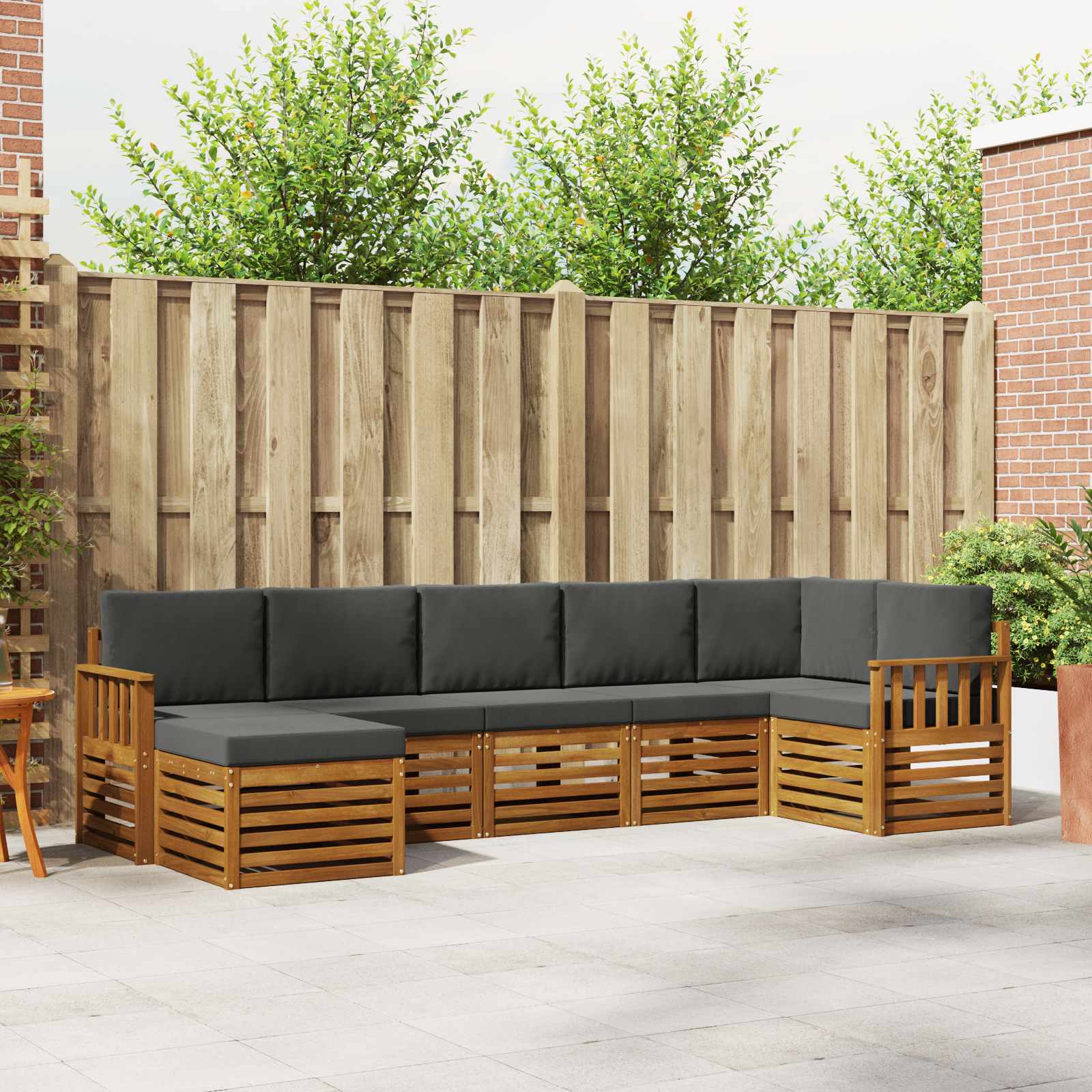 Ensemble de canapé d'angle 7 pcs Naturel et Anthracite - XIOS