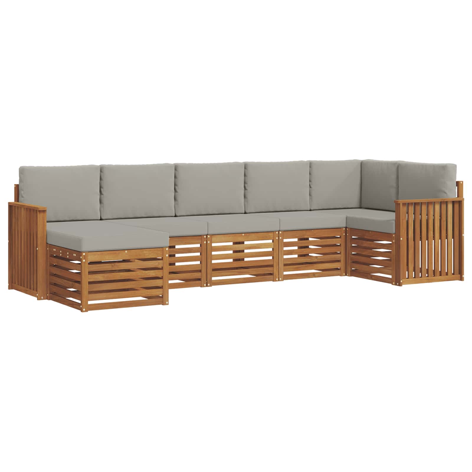 Ensemble de canapé d'angle 7 pcs Gris Naturel et Clair
