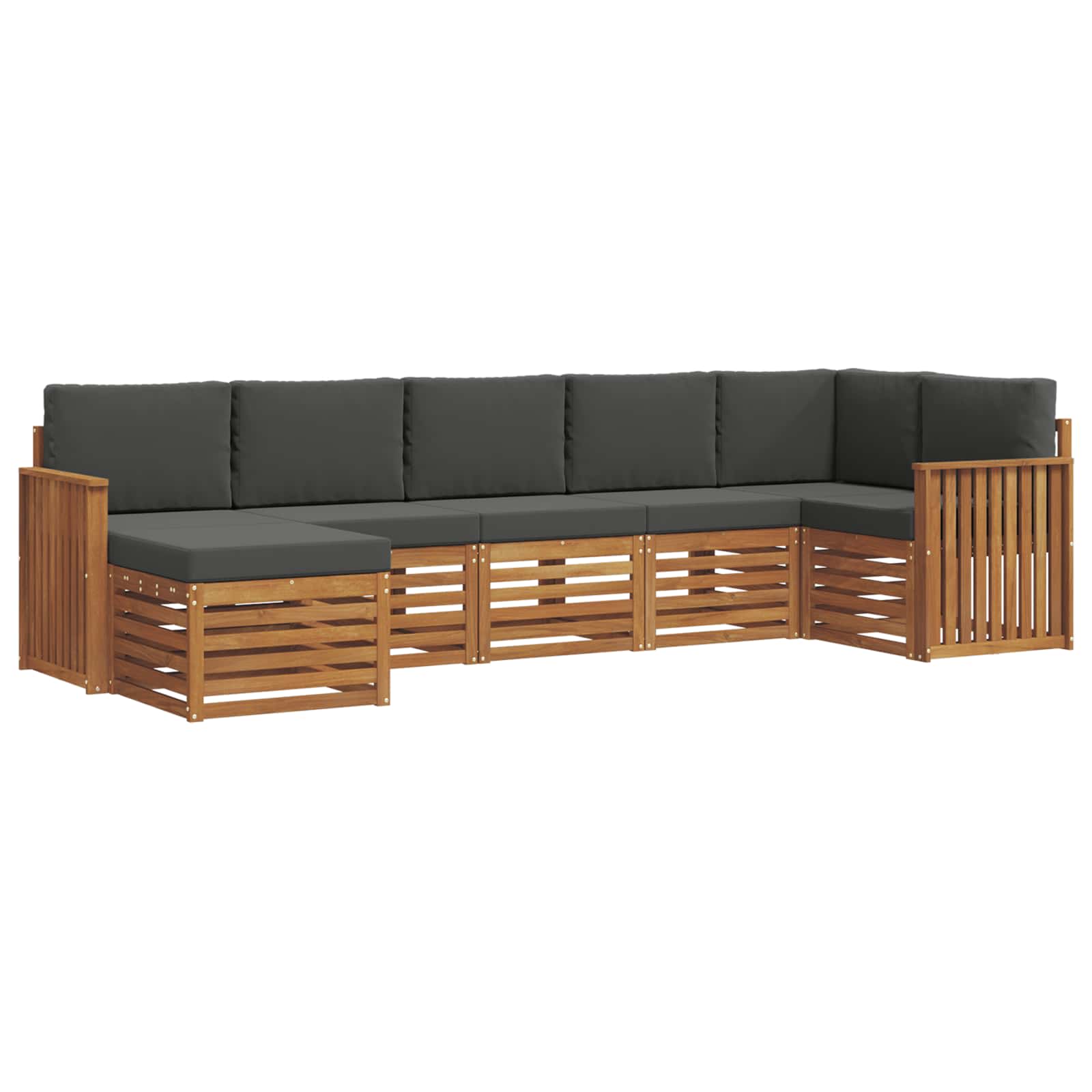 Ensemble de canapés d'extérieur 7 pc Naturel et Anthracite
