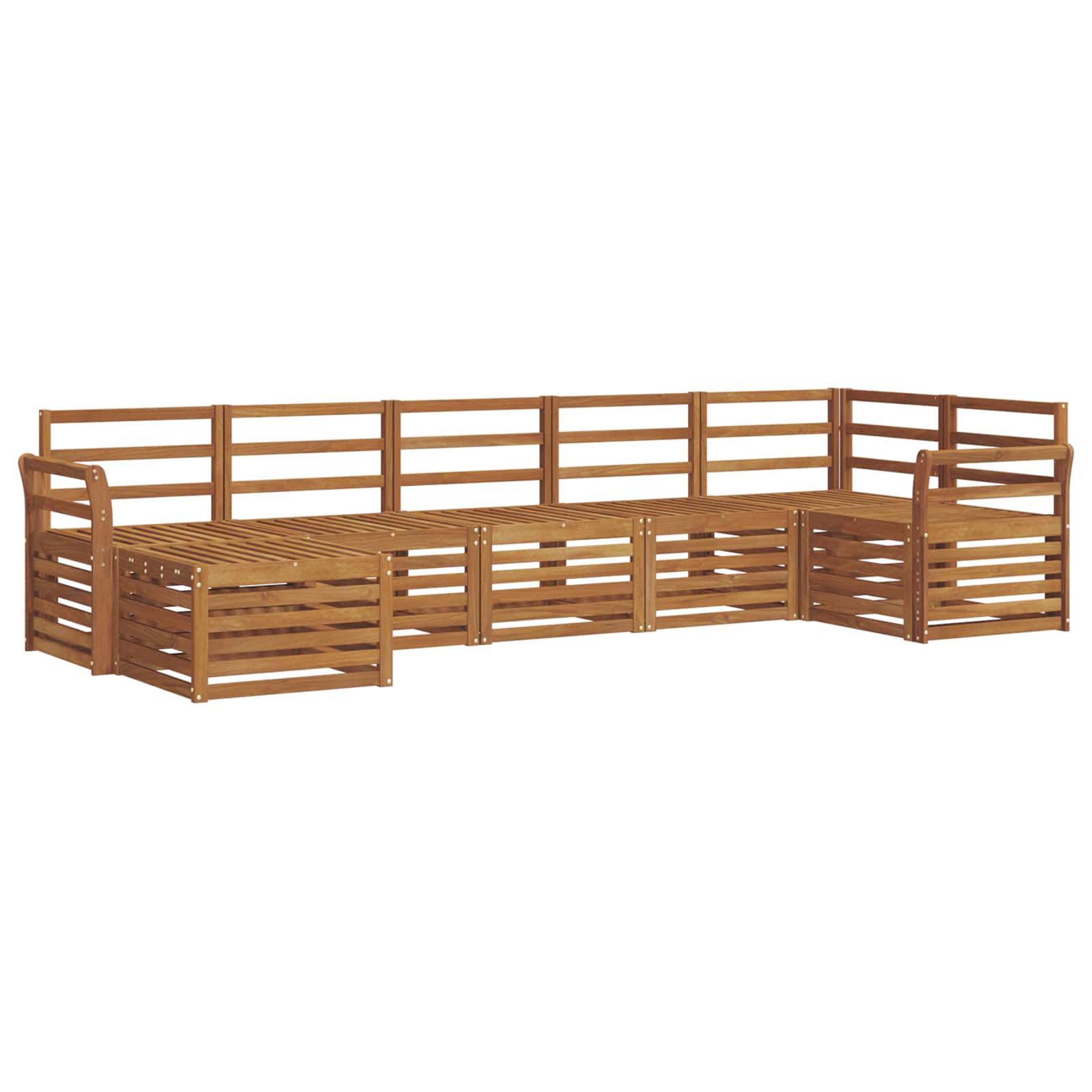 Ensemble de canapé d'angle 7 pcs Naturel Bois d'Acacia Massif - XIOS