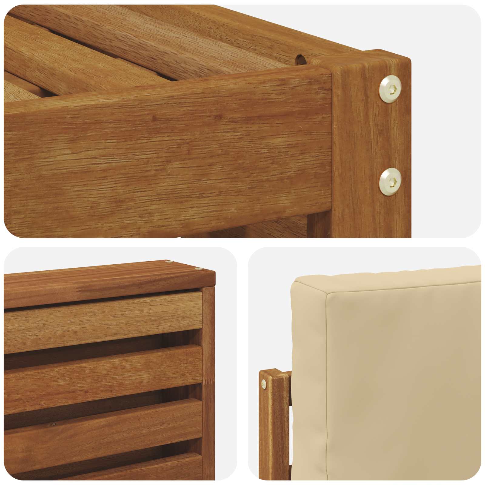 Ensemble de canapé d'angle avec coussin 7 pcs Naturel et Beige - XIOS