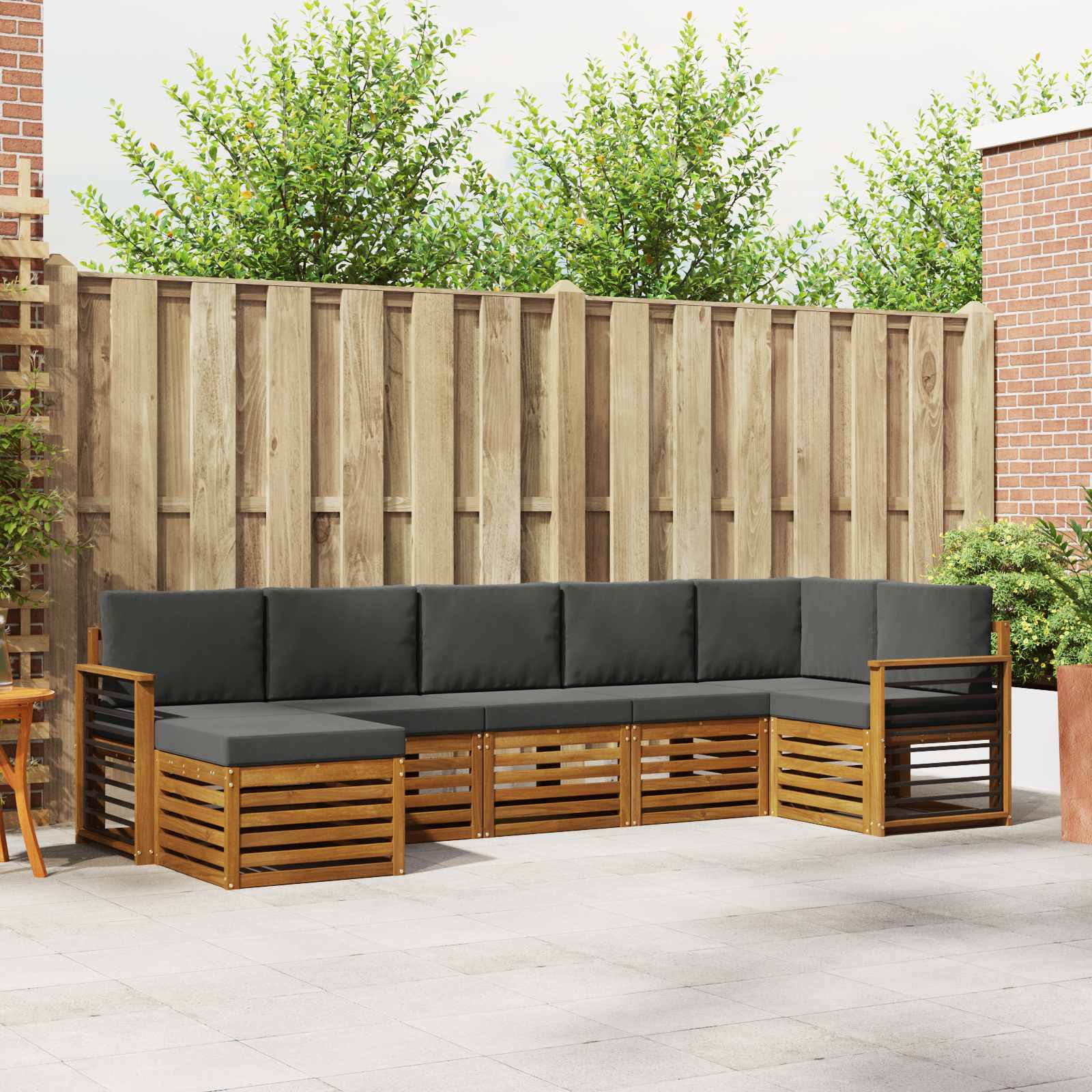 Ensemble de canapé d'angle 7 pcs Naturel et Anthracite - XIOS