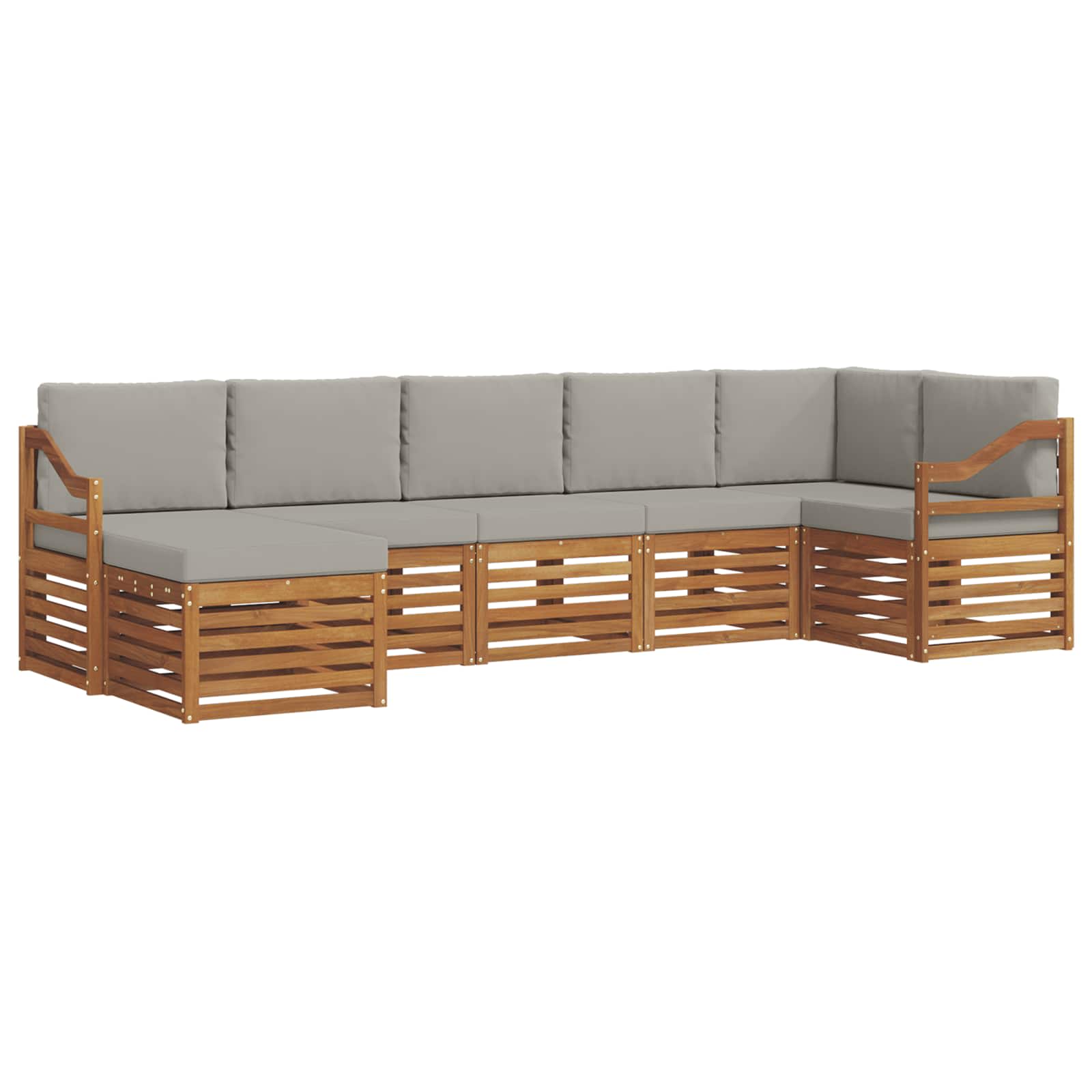 Ensemble de canapé d'angle 7 pcs Gris Naturel et Clair